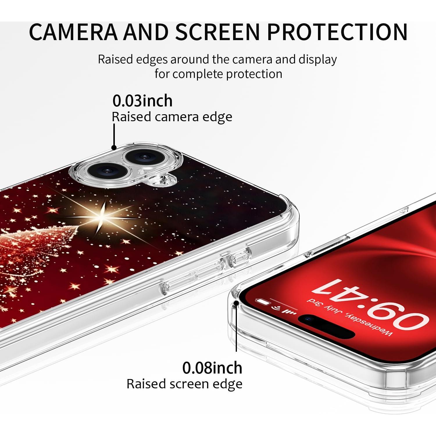 Funda Navideña LUHOURI para iPhone 16 con Protector de Pantalla