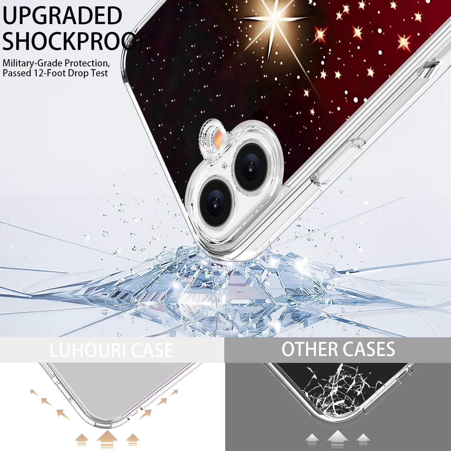 Funda Navideña LUHOURI para iPhone 16 con Protector de Pantalla