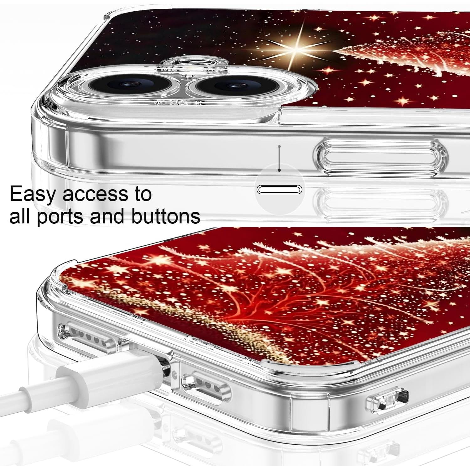 Funda Navideña LUHOURI para iPhone 16 con Protector de Pantalla