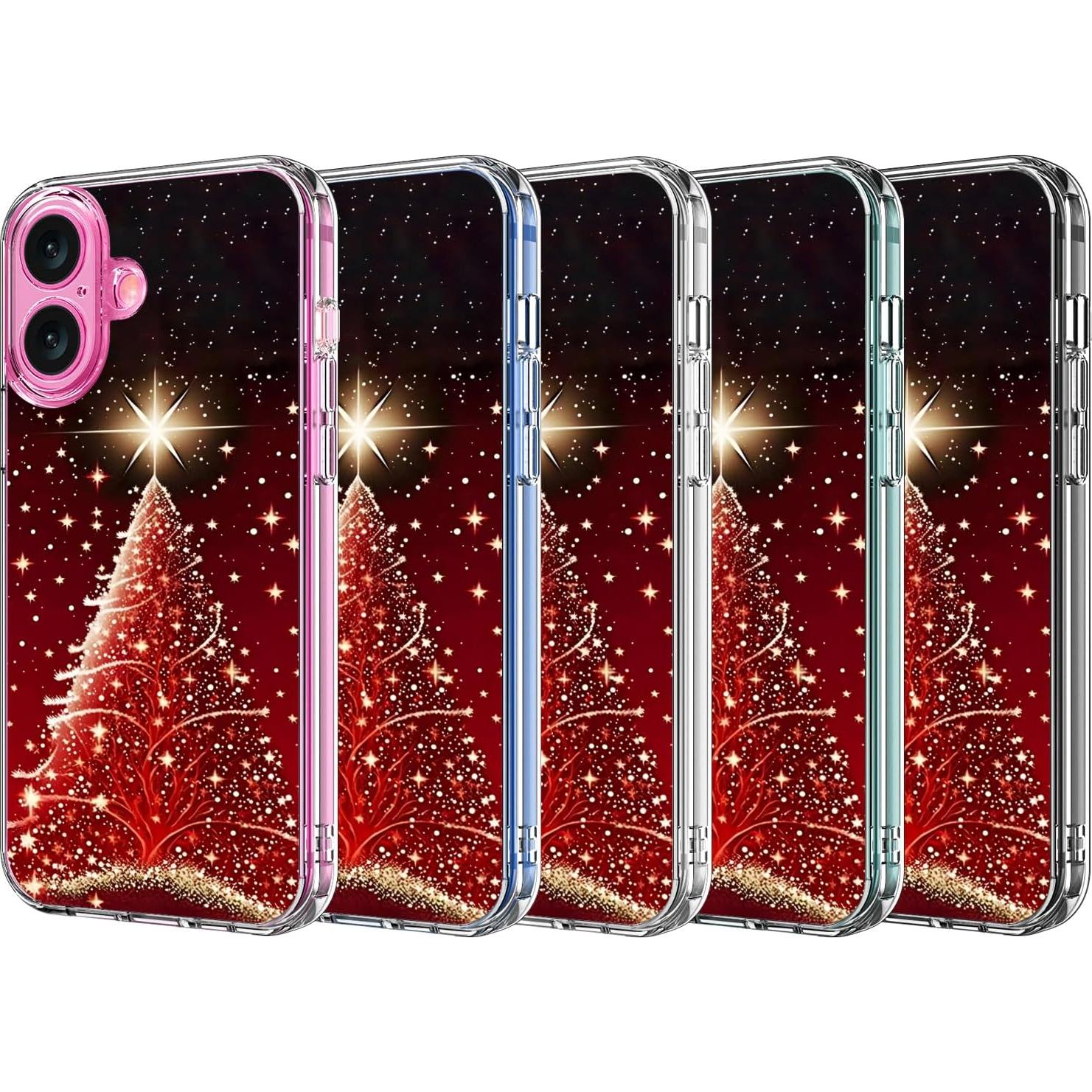 Funda Navideña LUHOURI para iPhone 16 con Protector de Pantalla