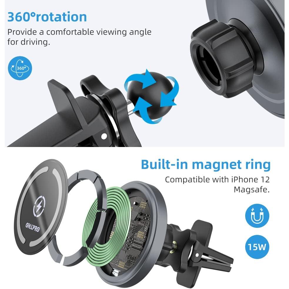 Cargador de Coche OHLPRO MagSafe 15W para iPhone 16/15/14