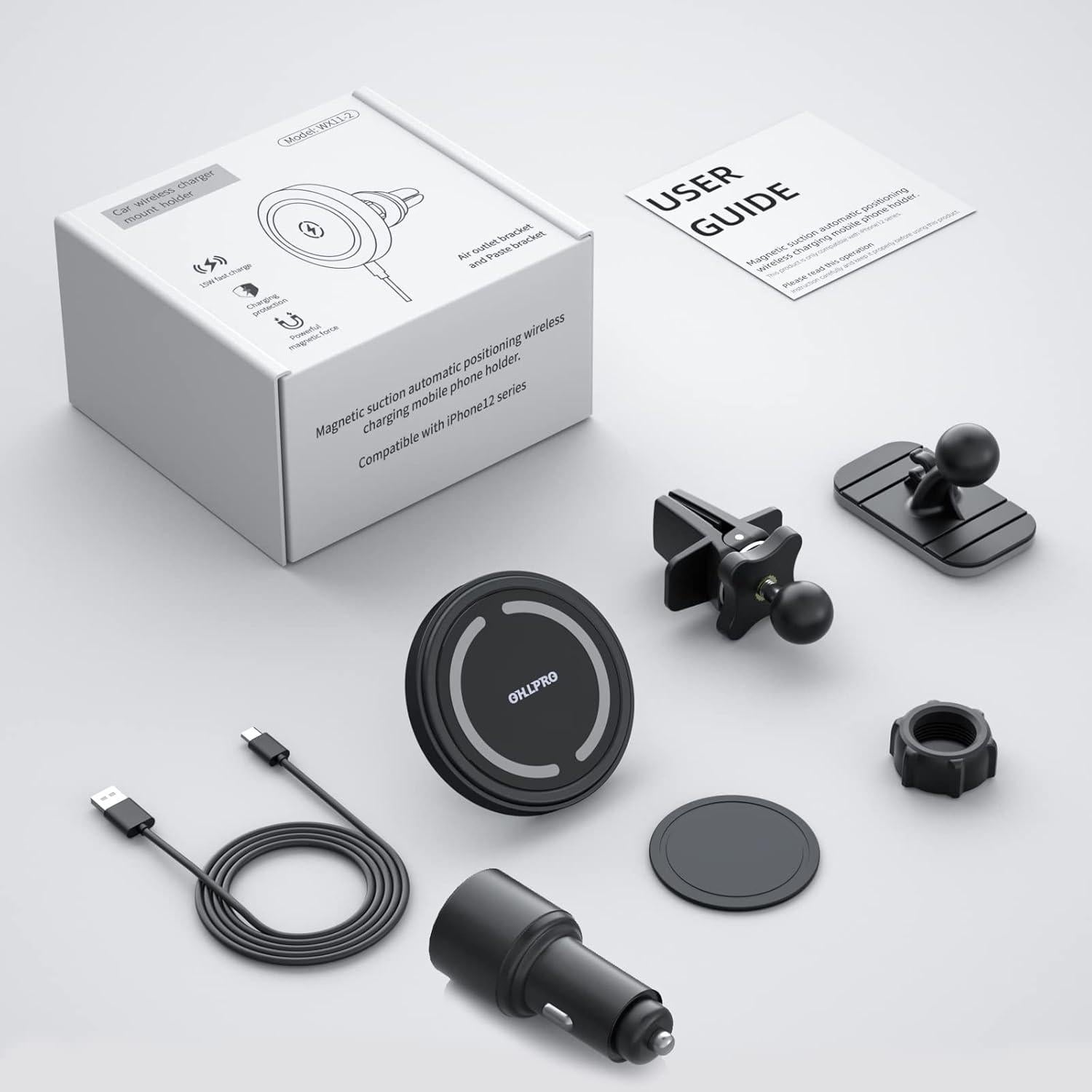 Cargador de Coche OHLPRO MagSafe 15W para iPhone 16/15/14