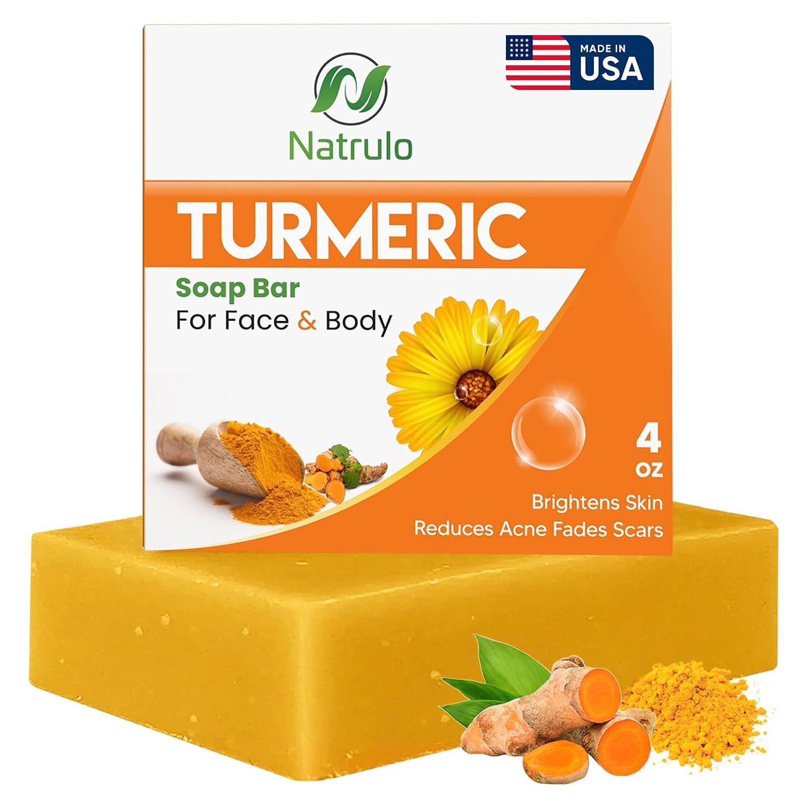 Jabón Natural de Cúrcuma Herblov 113g - Facial y Corporal