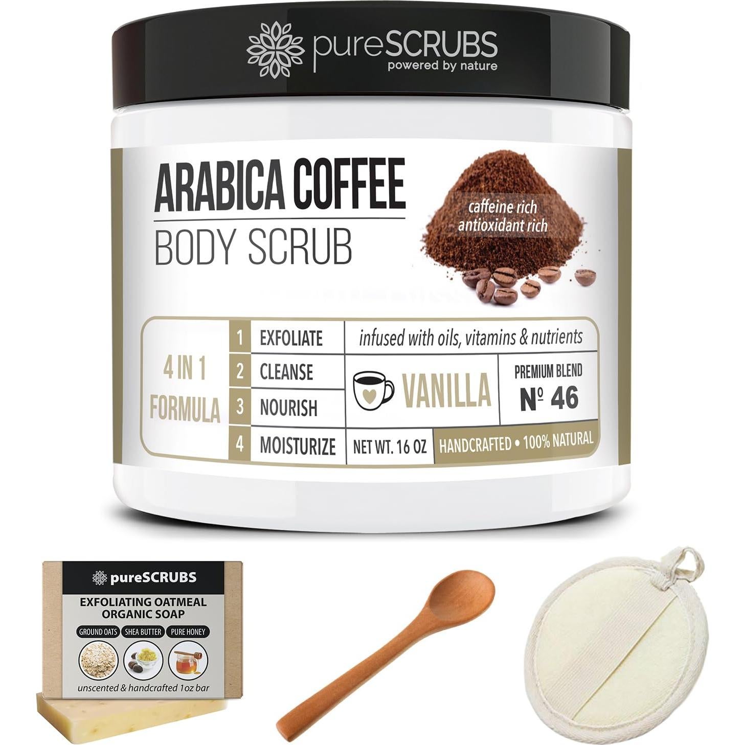 Exfoliante Corporal Orgánico pureSCRUBS Café Arabica 453g Vainilla