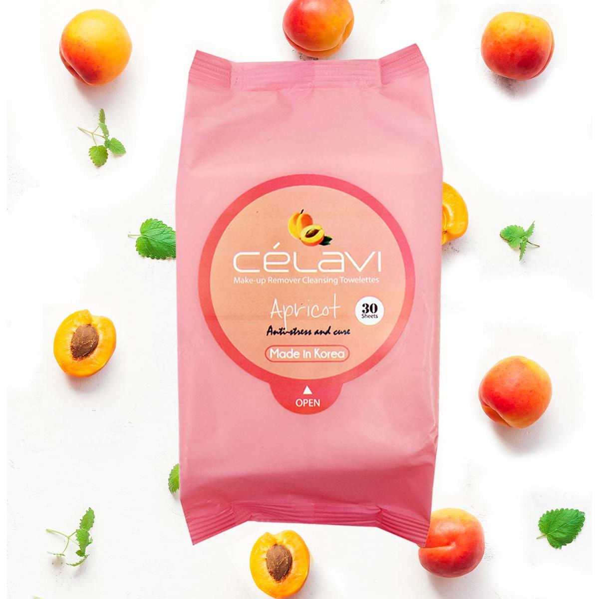 Toallitas Desmaquillantes Celavi 30 Unidades - Albaricoque, Vitamina, Pepino