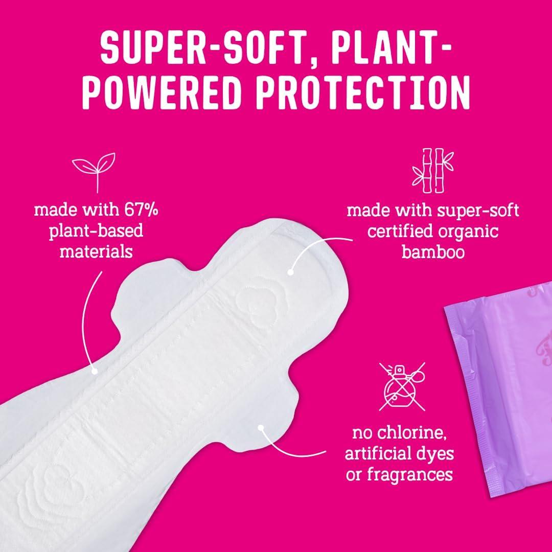 Almohadillas Nocturnas Ultra Largas FLO de Bambú - 10 Unidades