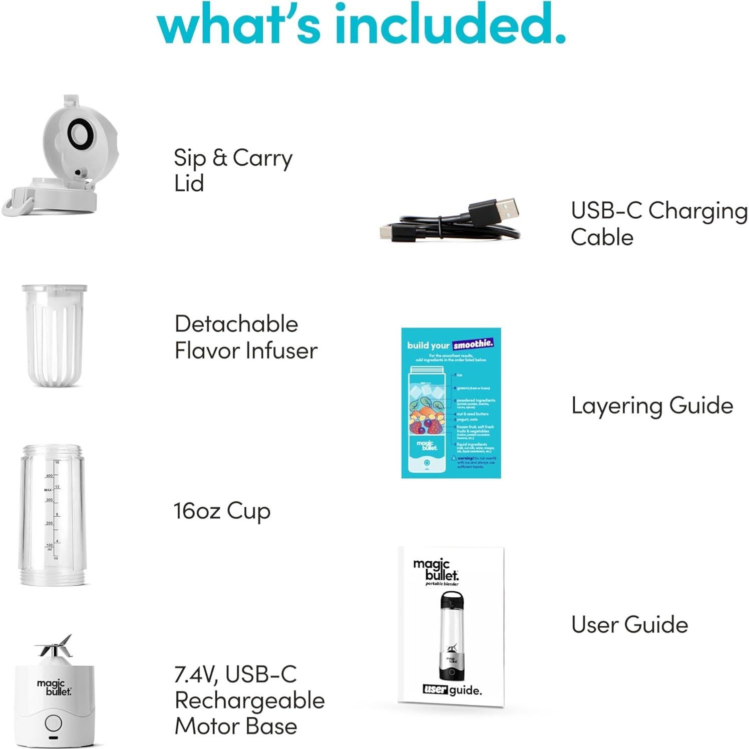 Licuadora portátil Magic Bullet MBPB50100W 16 oz blanca