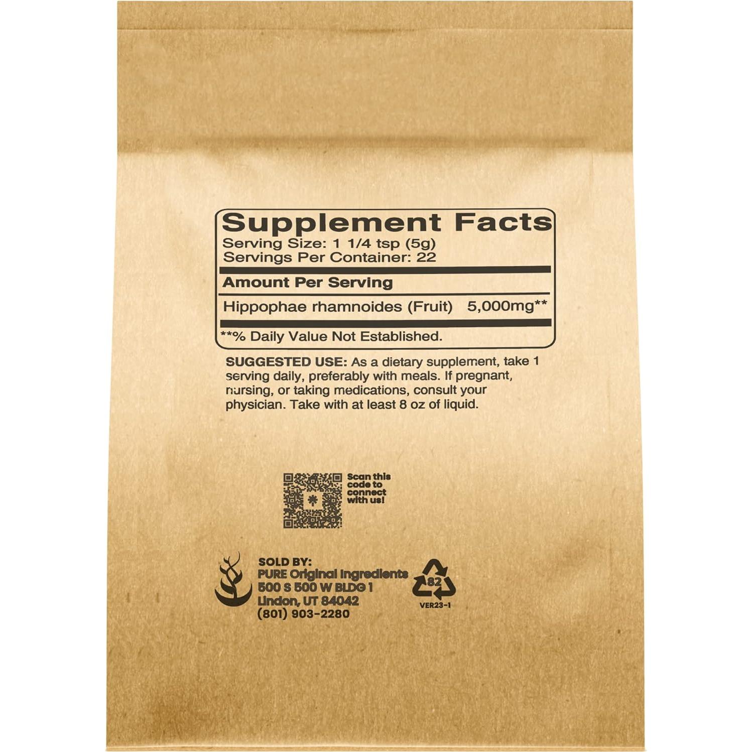 Suplemento Espino Marino Ingredientes Originales 113g - Sin OGM