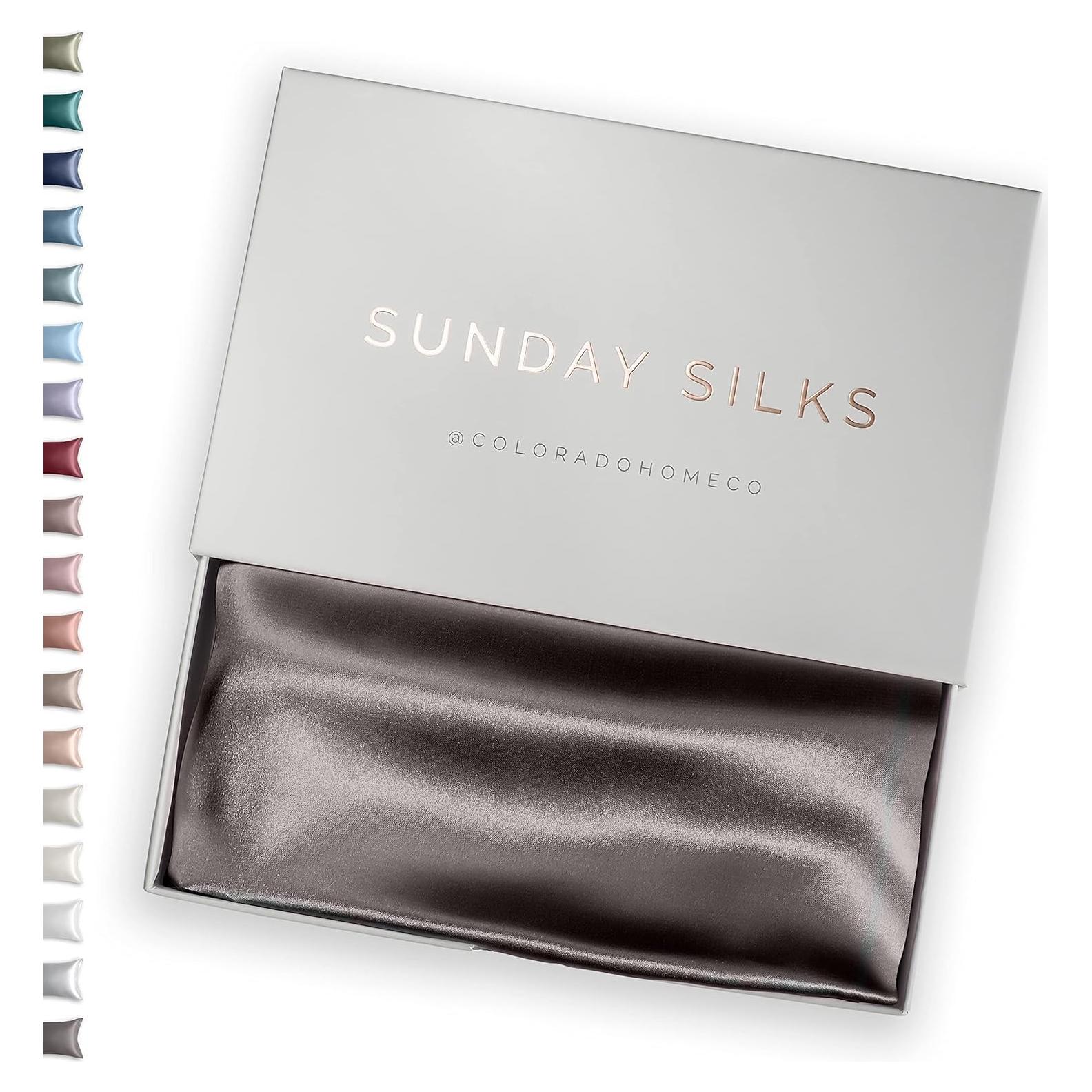 Funda de Almohada de Seda 100% SUNDAYSILKS Estándar 50.8x66 cm