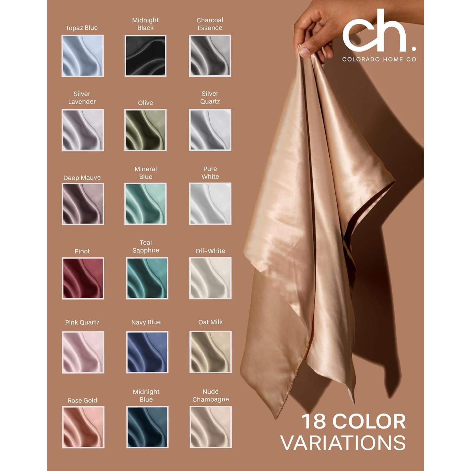 Funda de Almohada de Seda 100% SUNDAYSILKS Estándar 50.8x66 cm