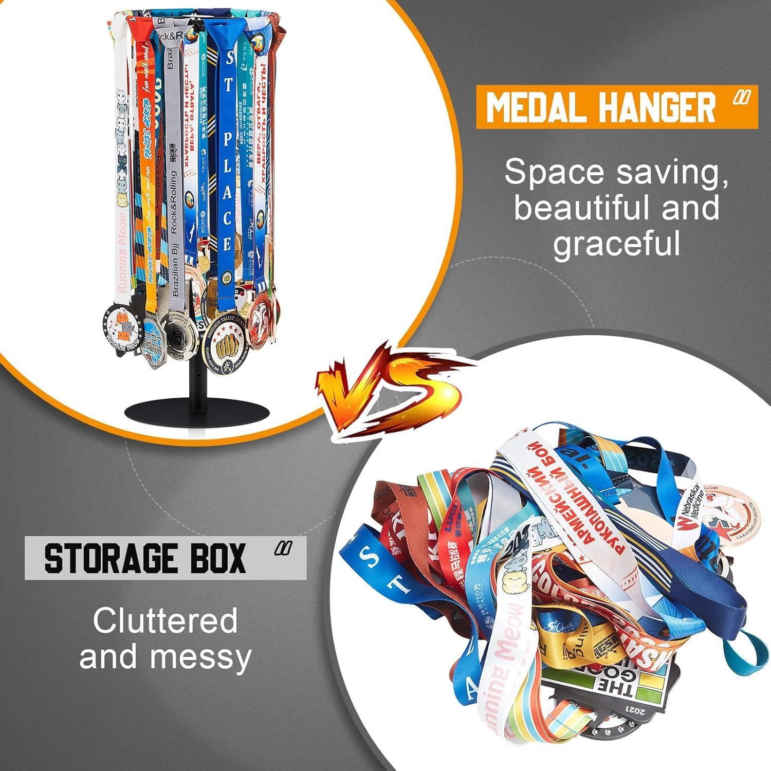 Soporte para Medallas Shimeyao Ajustable 20+ Medallas Negro