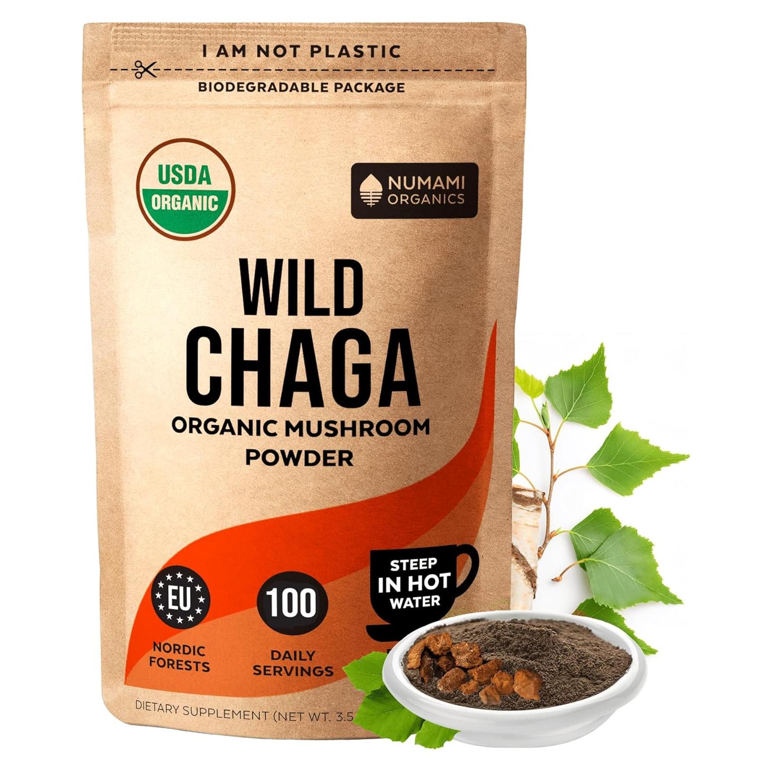 Polvo de Champiñones Chaga Orgánico 100g - Energía y Inmunidad
