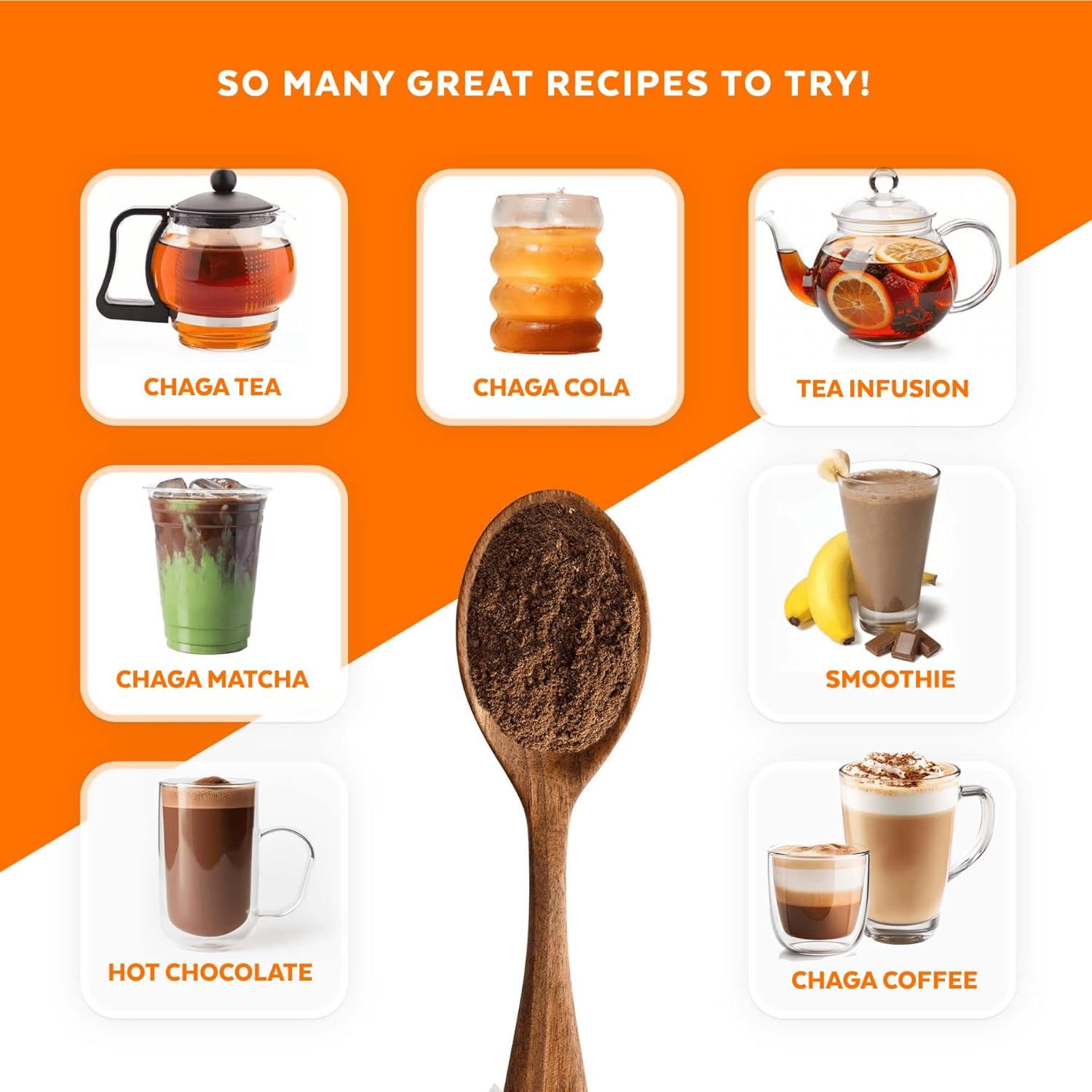 Polvo de Champiñones Chaga Orgánico 100g - Energía y Inmunidad