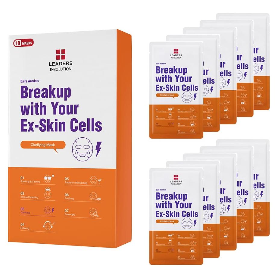 Máscara Facial Exfoliante Leaders Insolution 10 Hojas Hamamelis