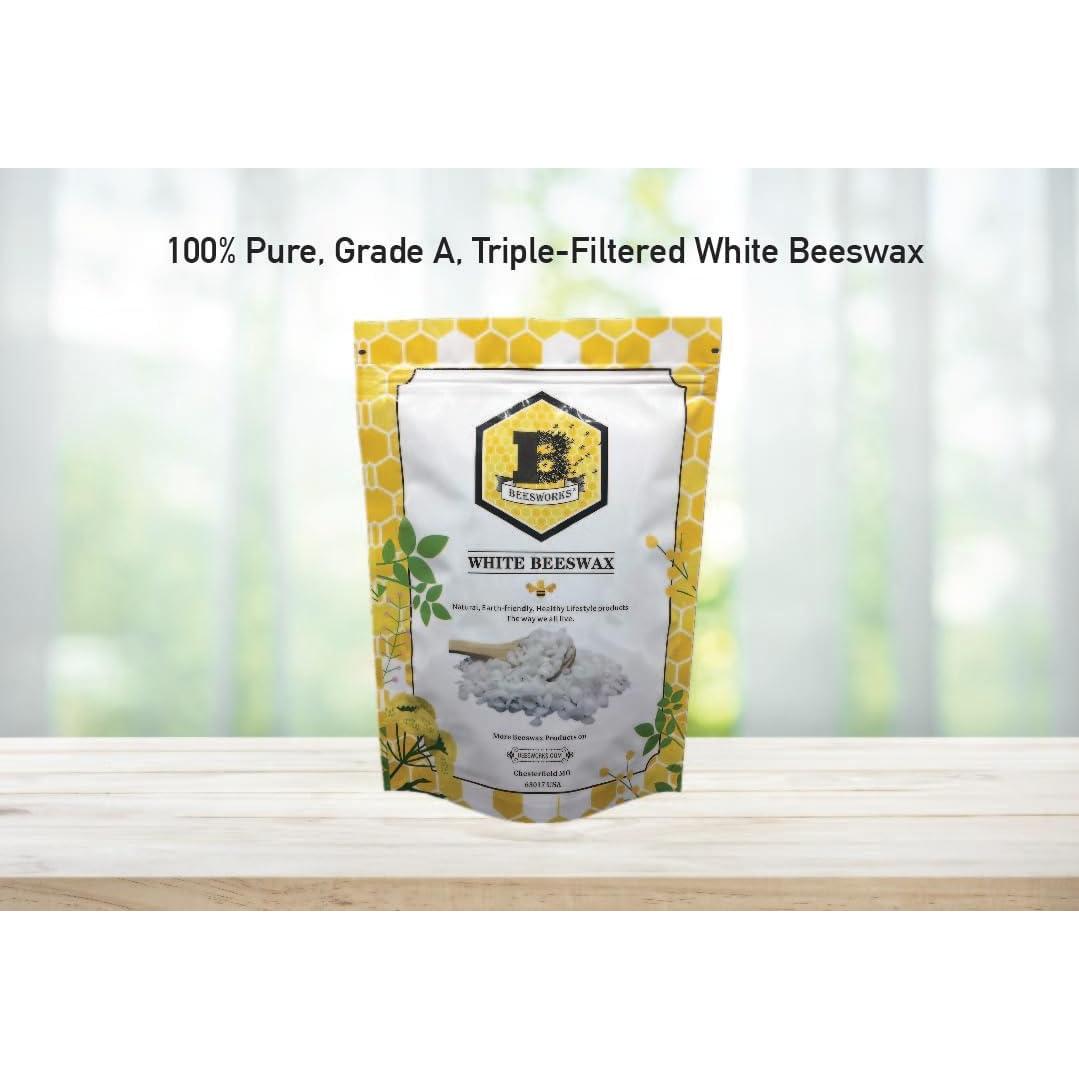 Pellets de Cera de Abeja Blanca Beesworks 450g Grado Cosmético