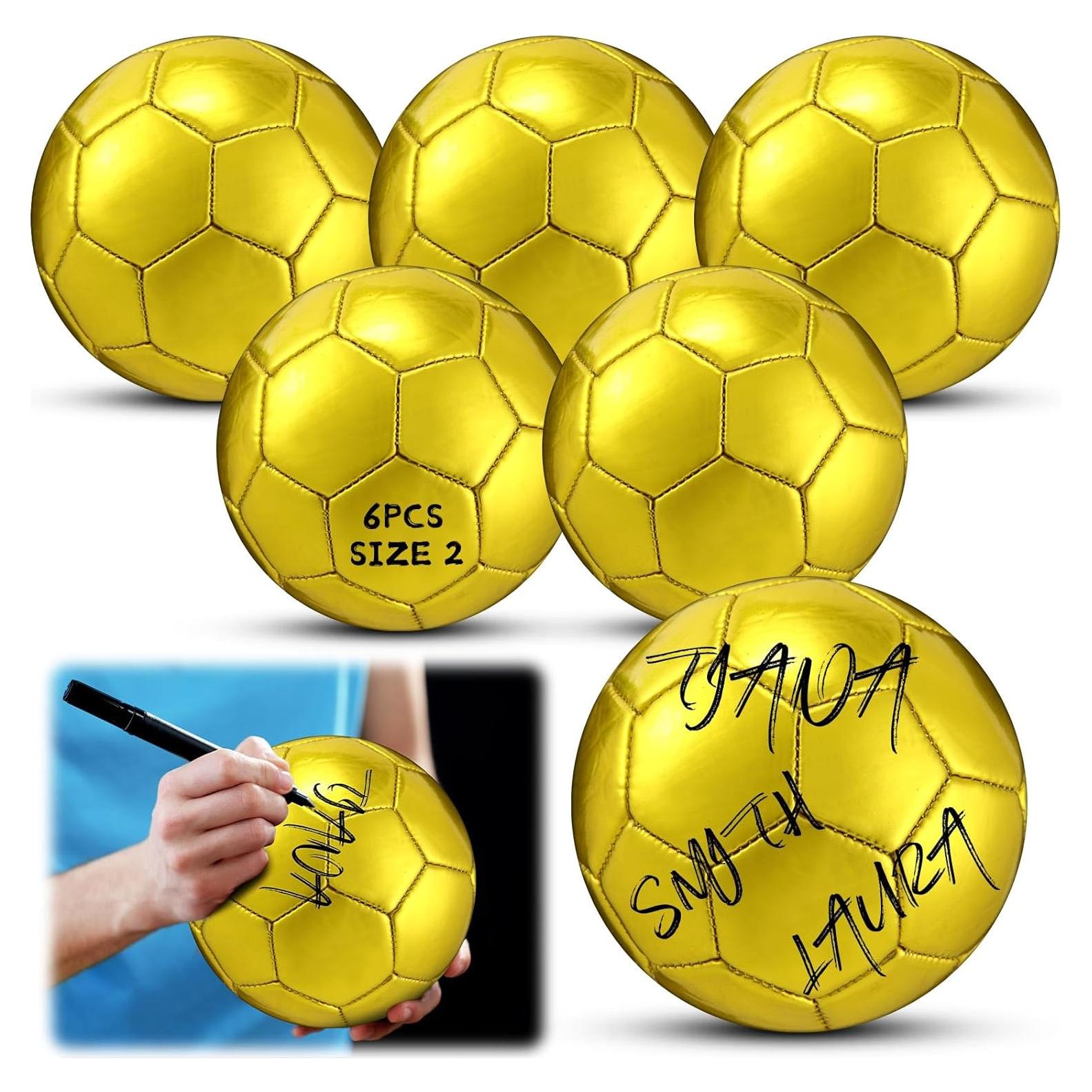 Balón de Fútbol Autografiado Dorado WinnerWhy Tamaño 2
