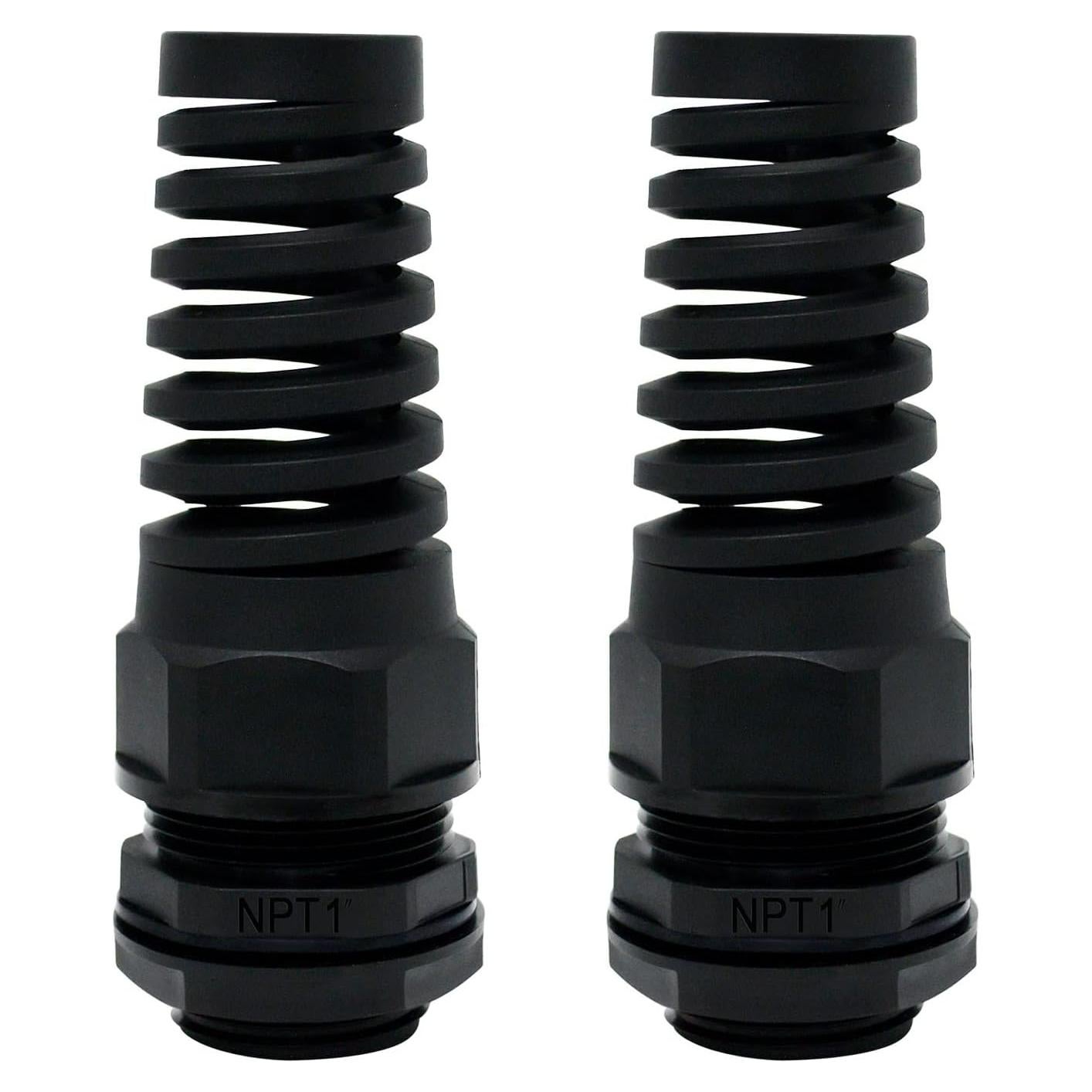 LeMotech 2 Piezas Glandes de Cable NPT 1" IP68 Nylon Negro