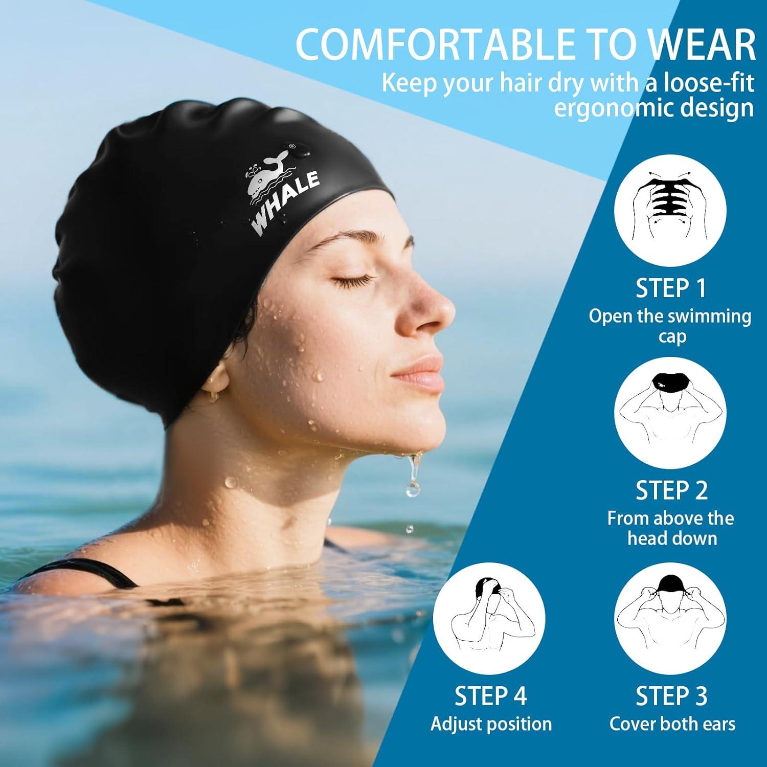 Gorro de Natación de Silicona Whale - Talla Única Antideslizante