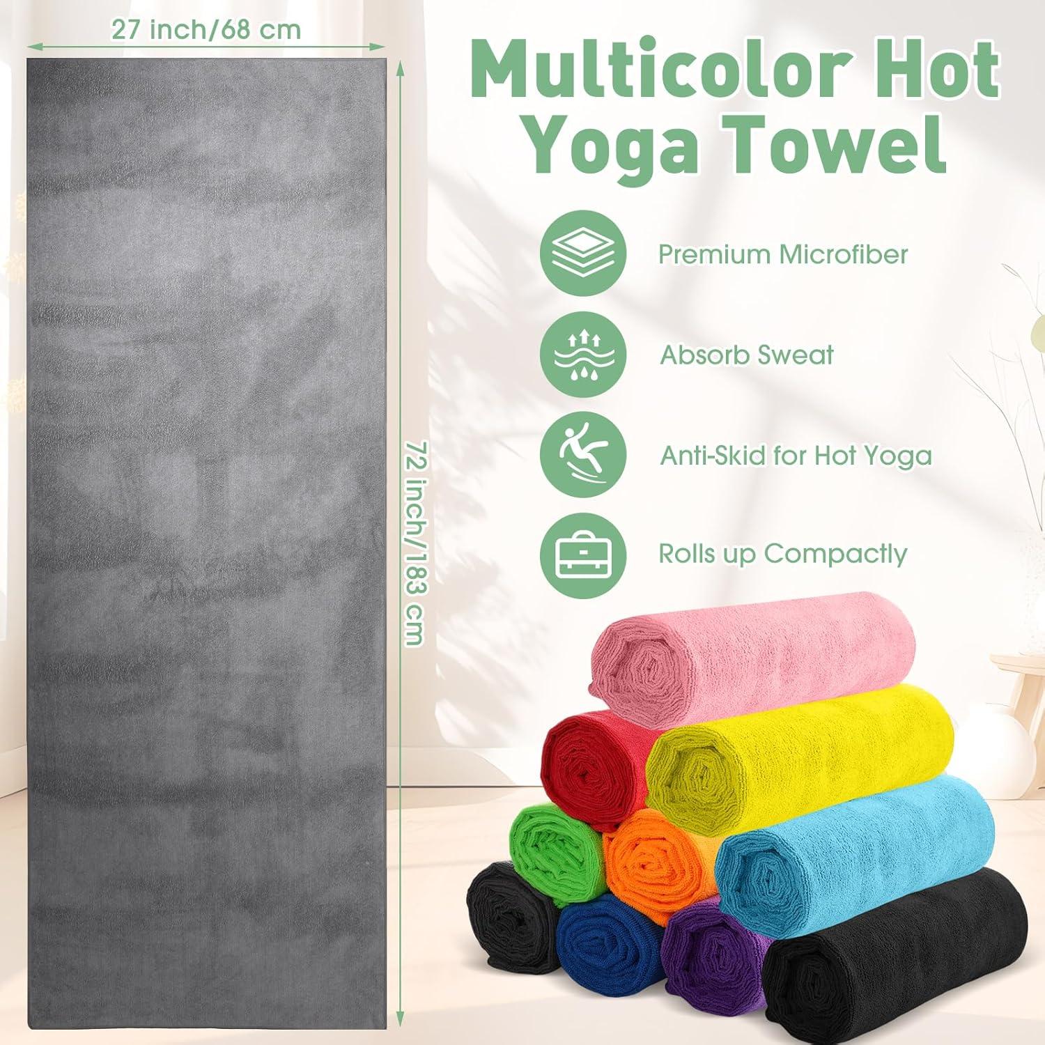 Toallas de Yoga Antideslizantes Breling 10 Pcs Microfibra 68x183cm