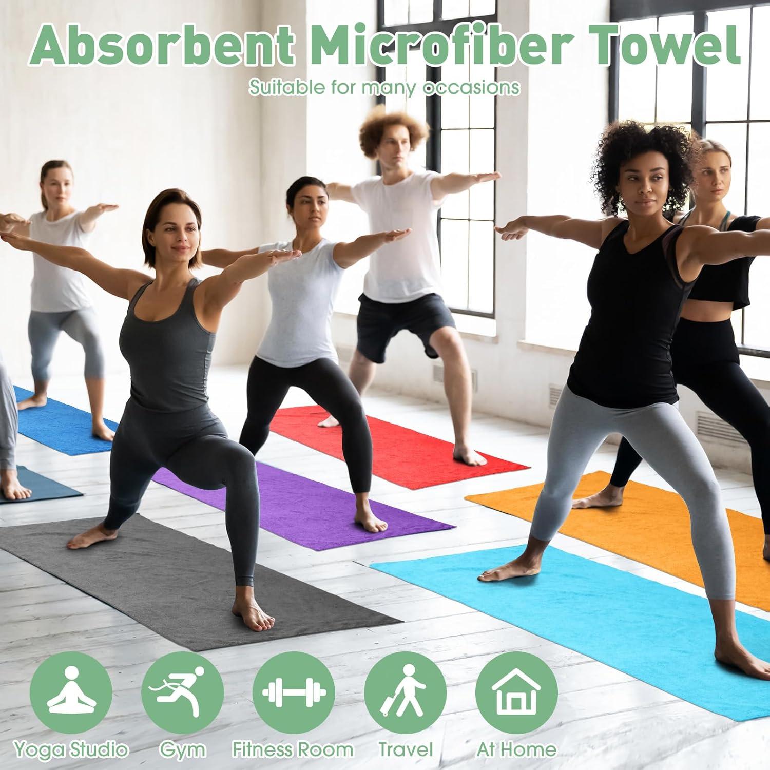 Toallas de Yoga Antideslizantes Breling 10 Pcs Microfibra 68x183cm