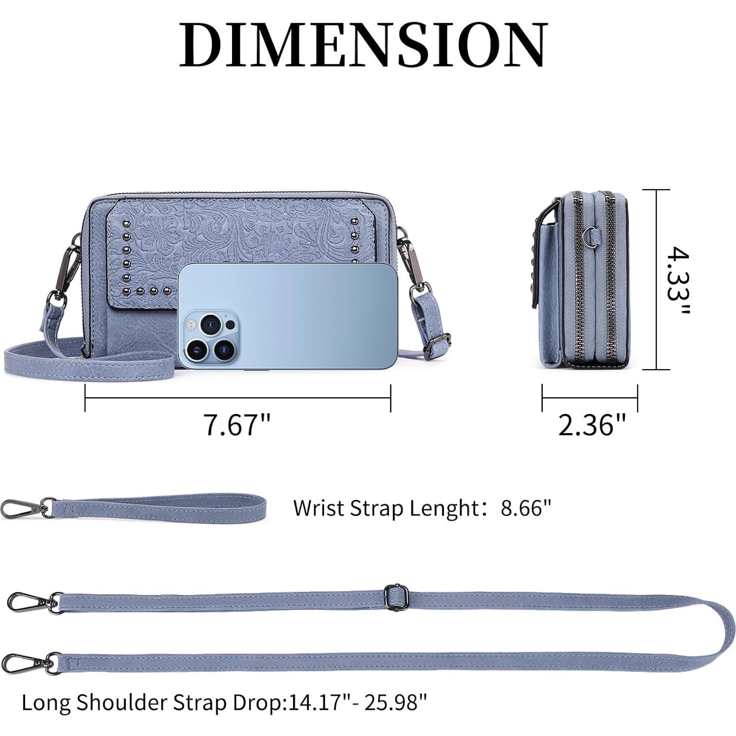 Bolso Cruzado FALAN MULE Mujer Cuero PU Azul Bebé 22.5x13cm