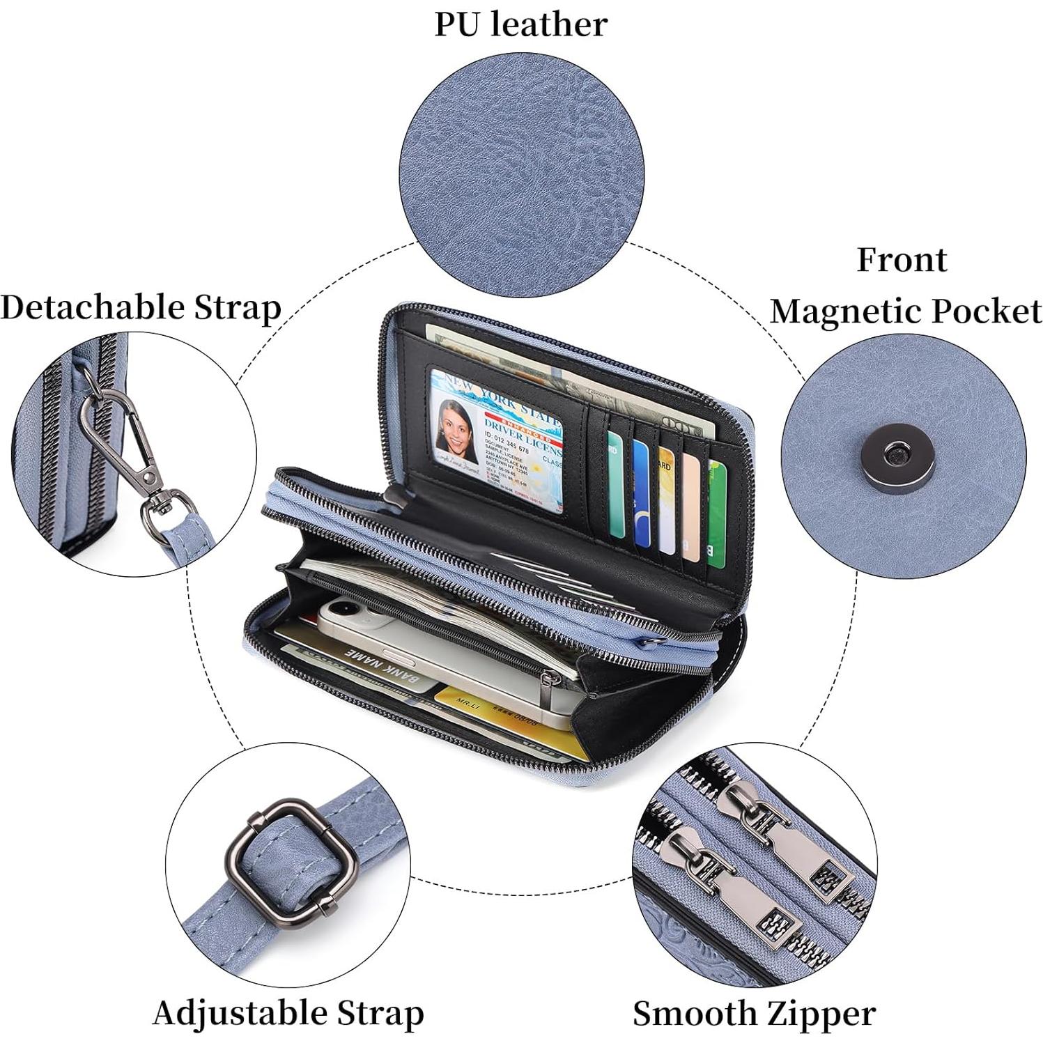 Bolso Cruzado FALAN MULE Mujer Cuero PU Azul Bebé 22.5x13cm