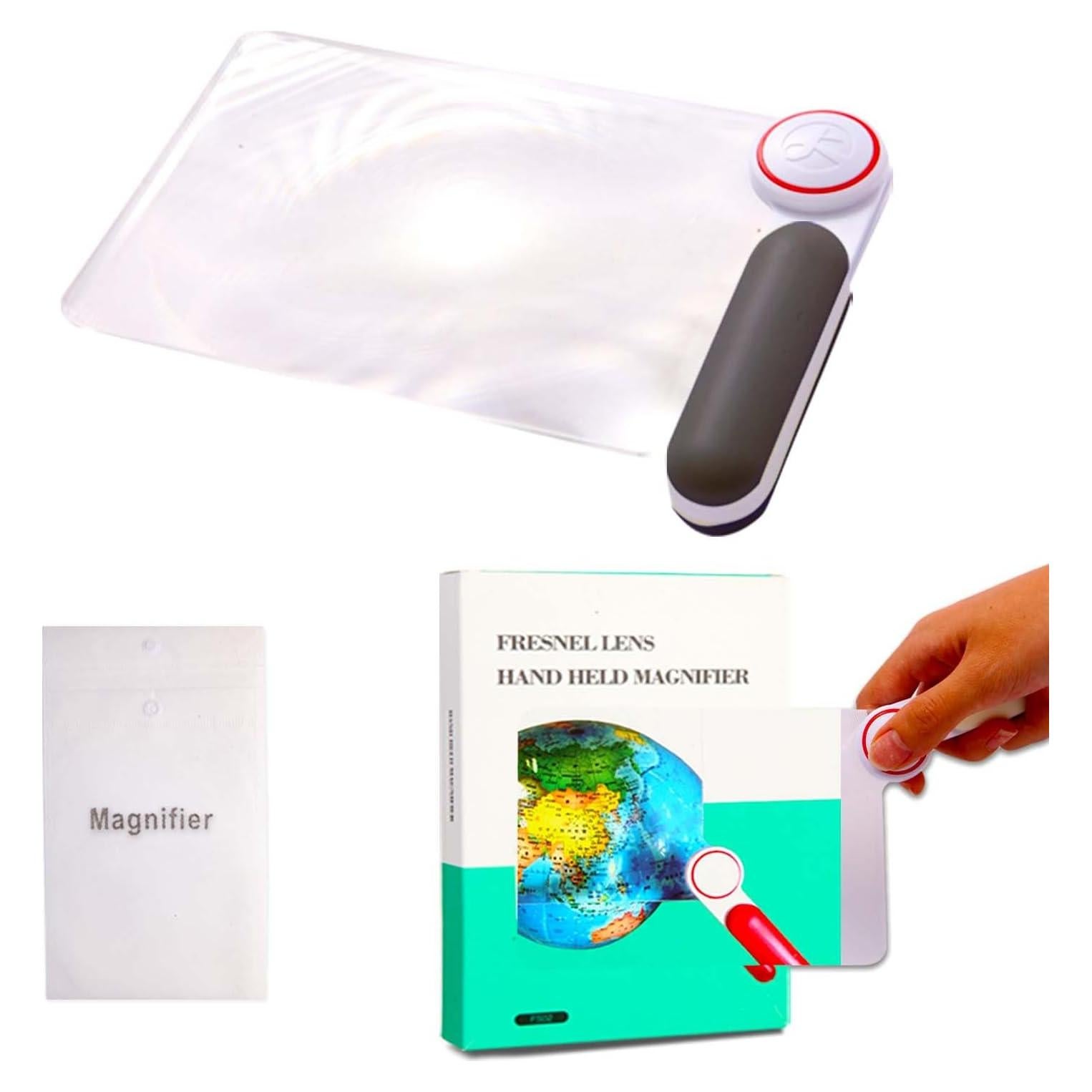 Lupa de Mano 5X Seis Temporadas con Lente Fresnel Gris