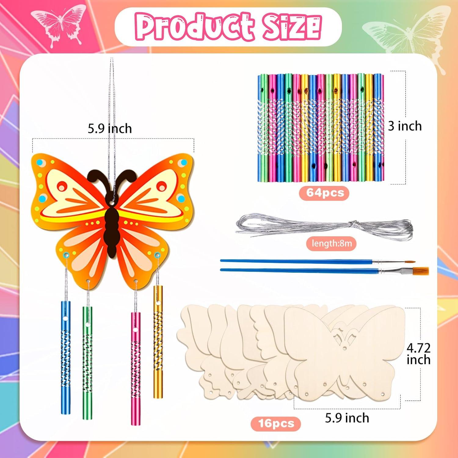 Kit de Campanas de Viento Mariposa XJWWHZ 8 Piezas DIY