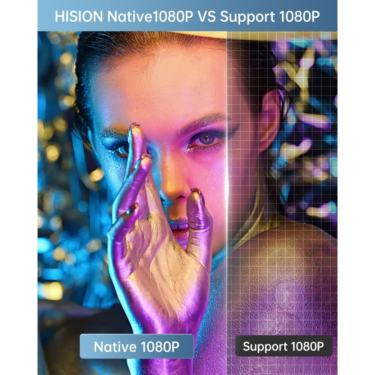 Proyector HISION 1080P Portátil 8000 Lúmenes Cine Casa