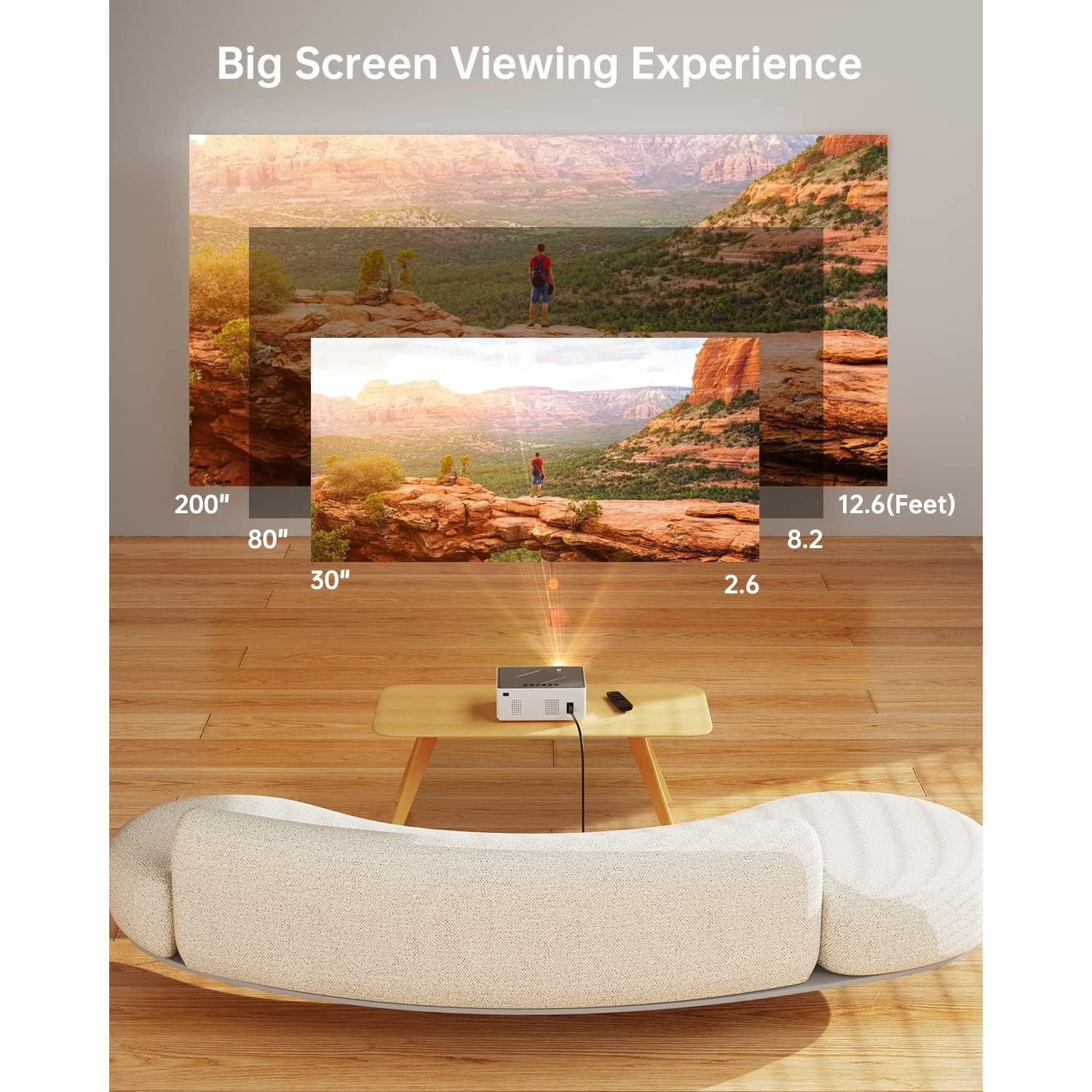 Proyector HISION 1080P Portátil 8000 Lúmenes Cine Casa