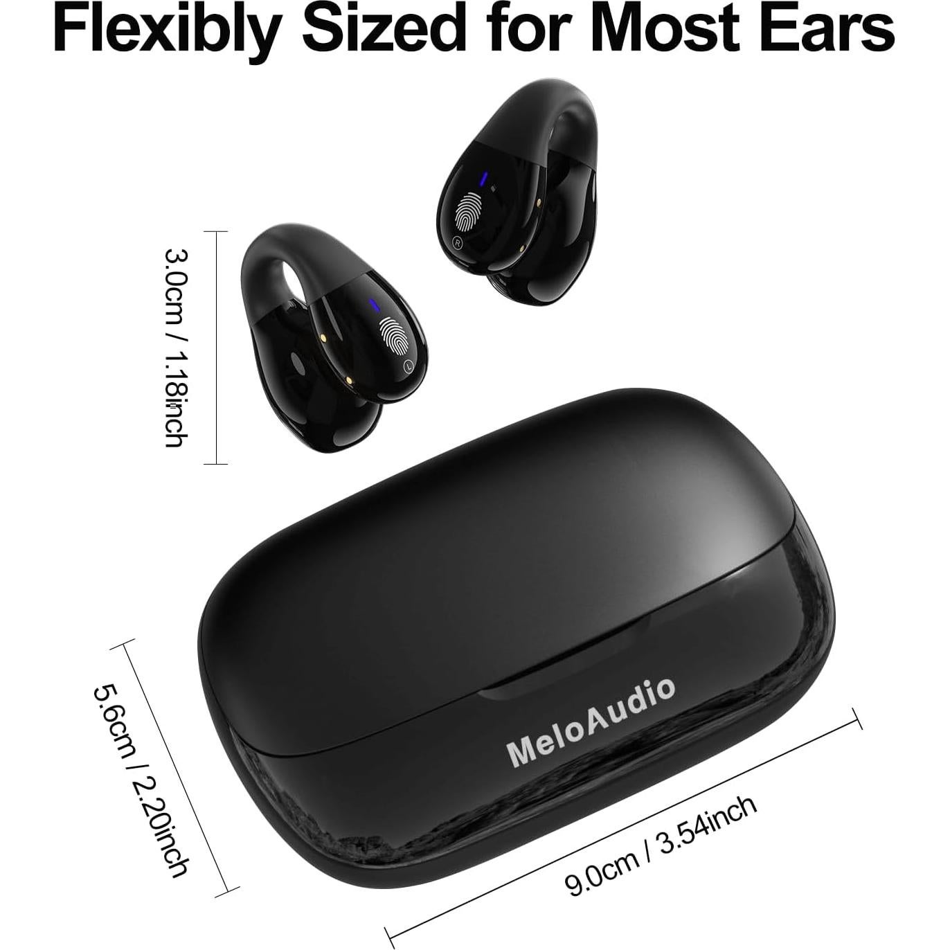 Auriculares Bluetooth MeloAudio S12, Clip de Oído Abierto 120h