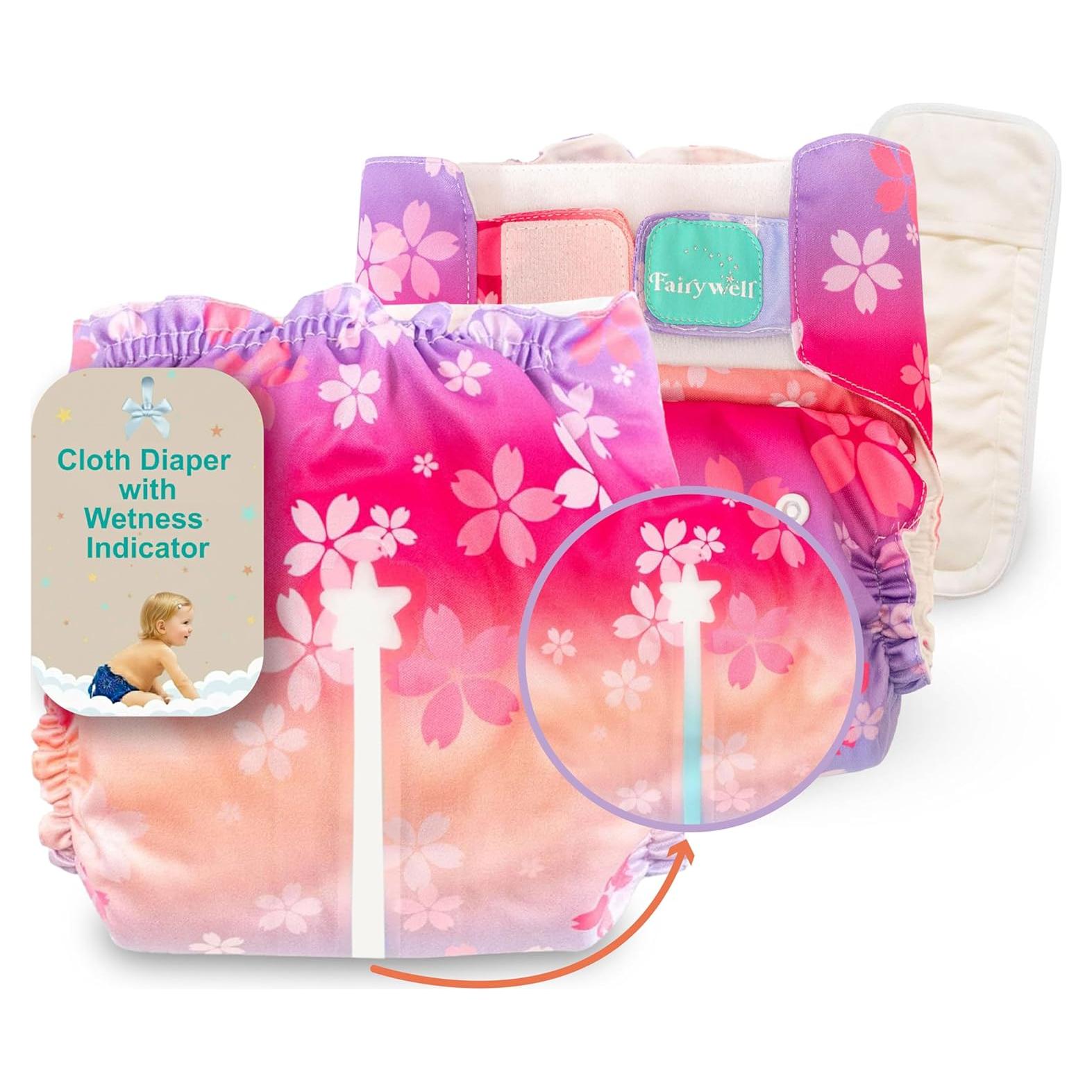 Pañal de tela reutilizable Fairywell con indicador de humedad 5-15 kg