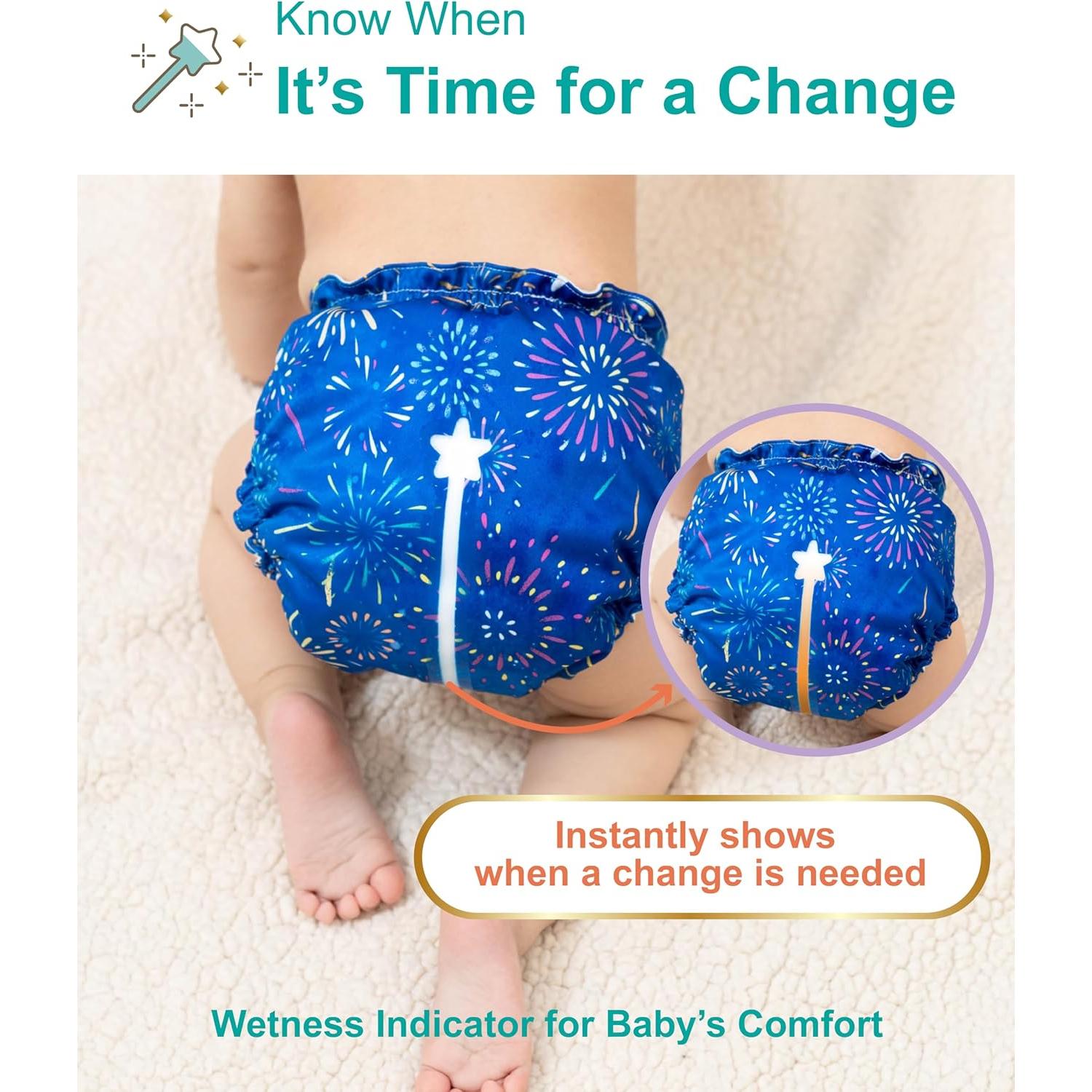 Paquete de 6 Pañales de Tela Fairywell con Indicador de Humedad