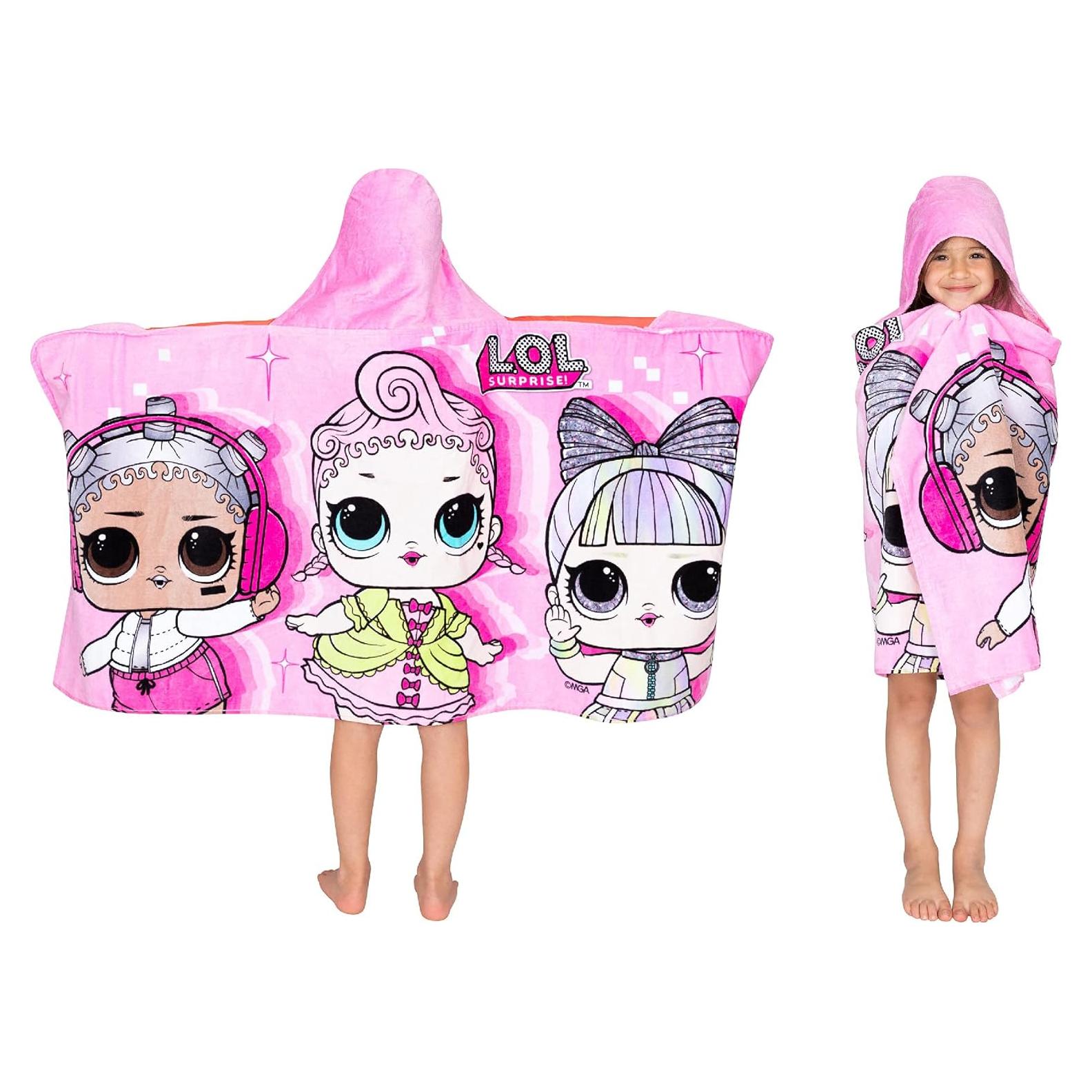 Toalla con Capucha Franco Kids LOL Surprise 61x127 cm