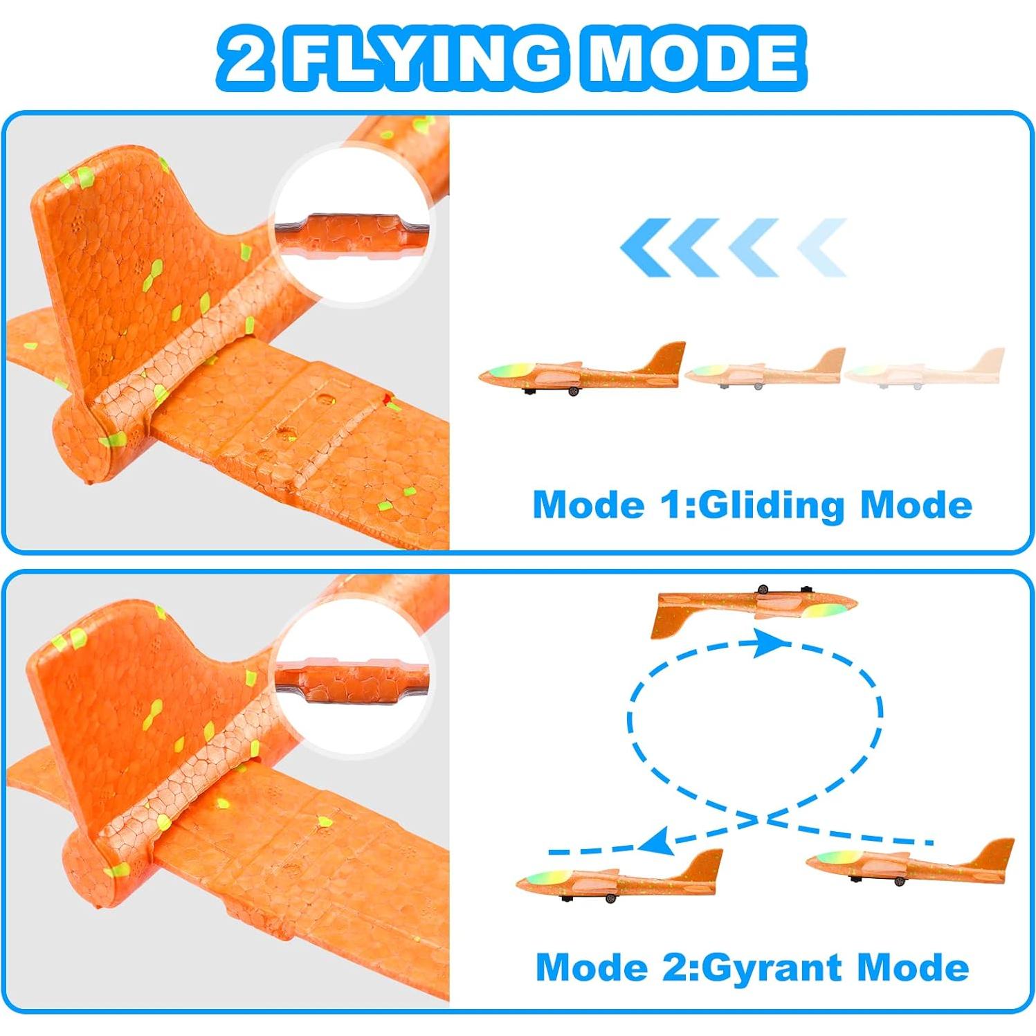 Juguetes Voladores Fuwidvia 4 Aviones de Espuma LED 33cm
