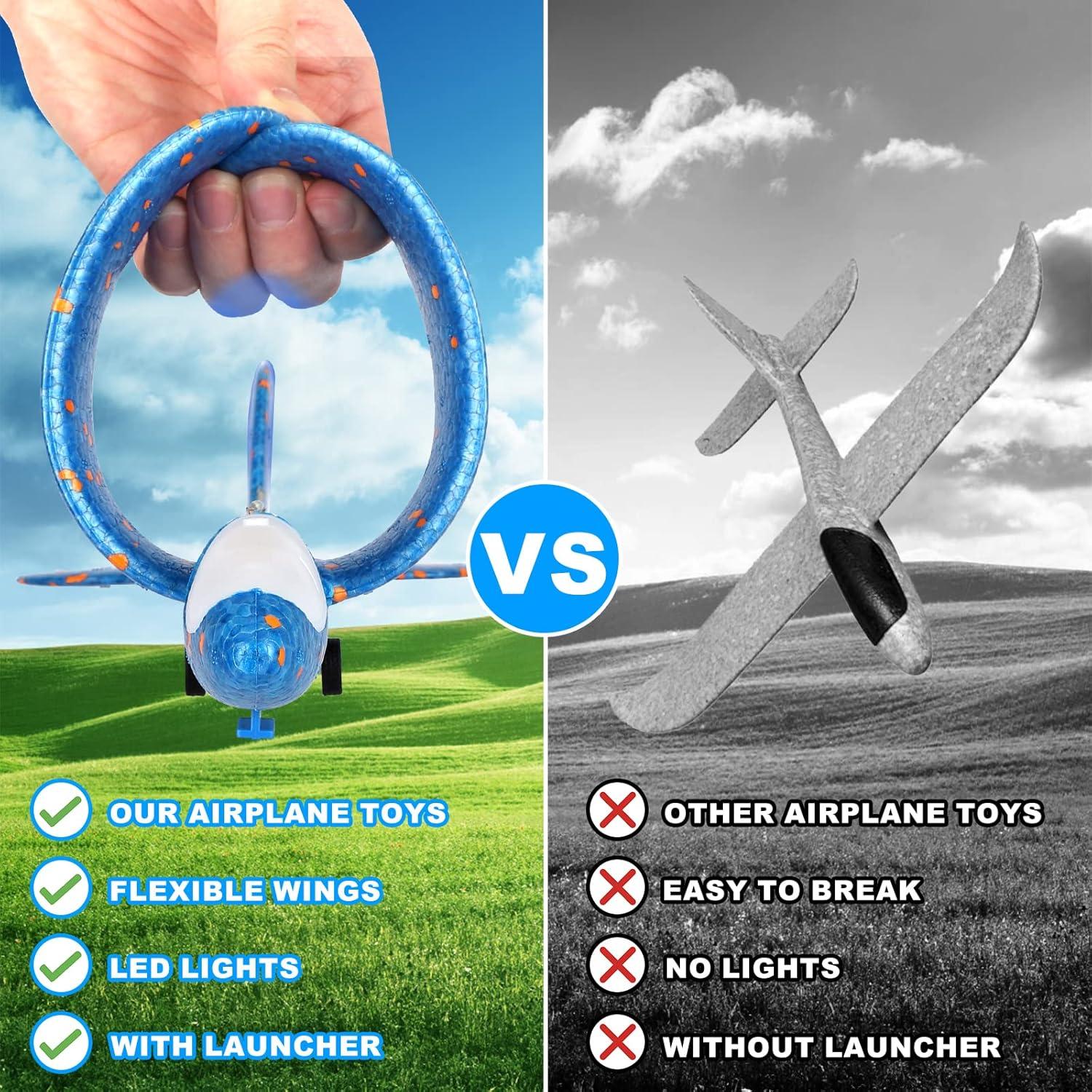 Juguetes Voladores Fuwidvia 4 Aviones de Espuma LED 33cm