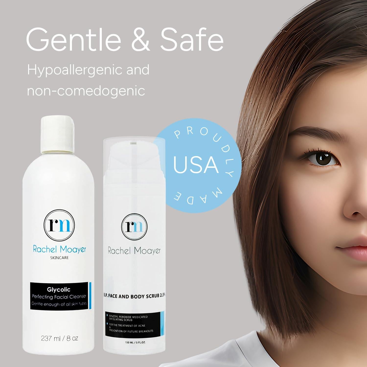 Conjunto de Limpieza Rachel Moayer: Limpiador y Exfoliante 2 Pzas