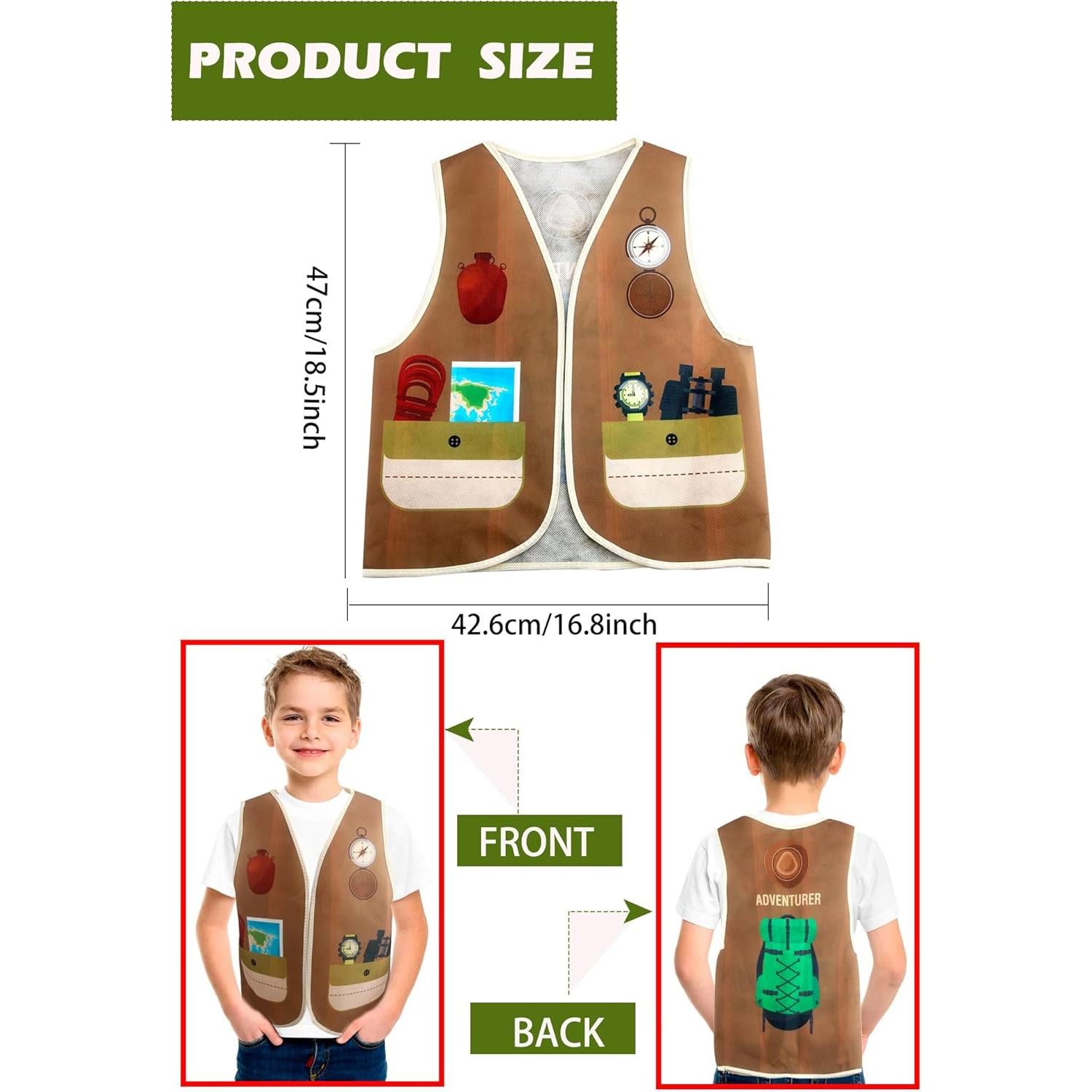 16 Disfraces de Chaleco para Niños - Bombero, Policía, Soldado