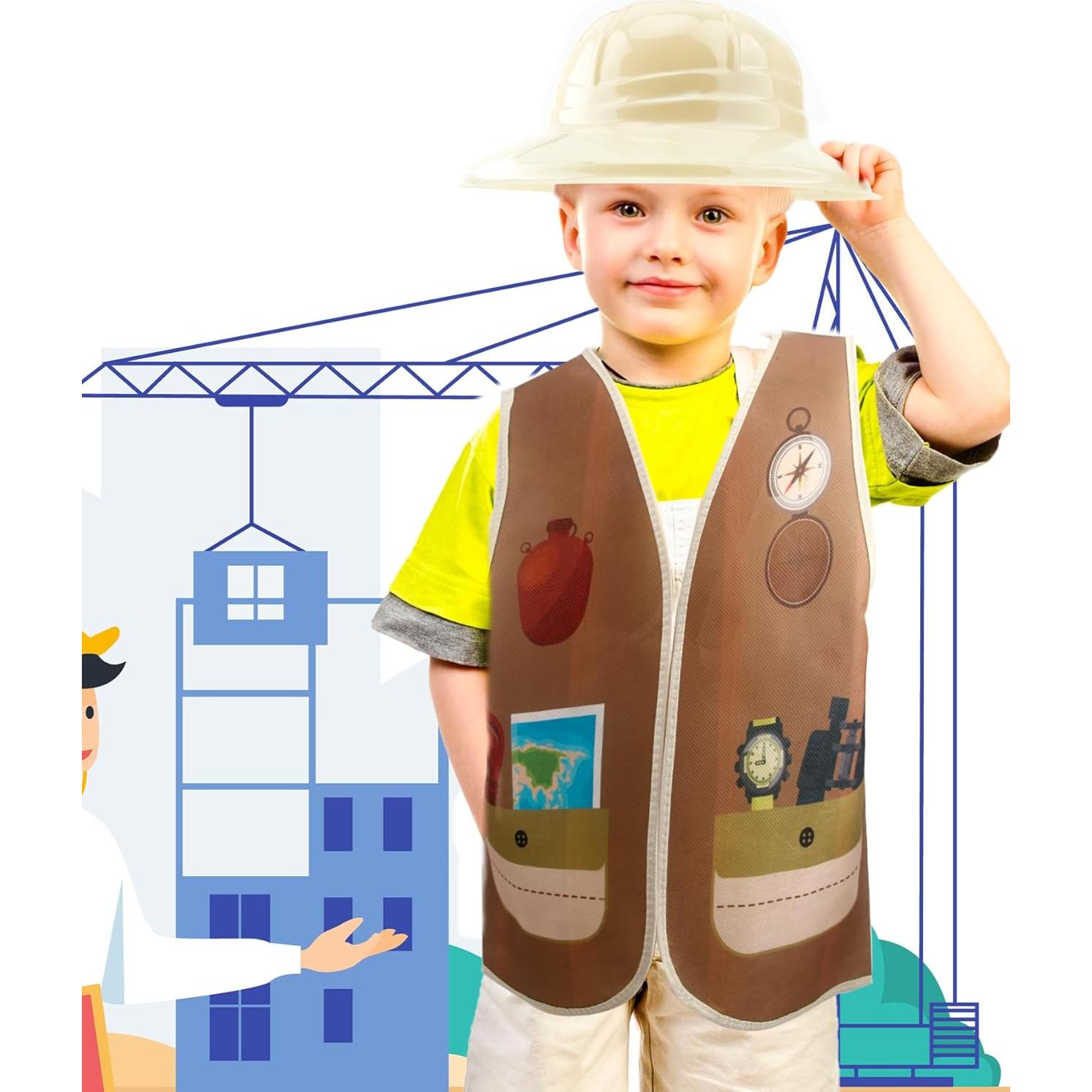 16 Disfraces de Chaleco para Niños - Bombero, Policía, Soldado