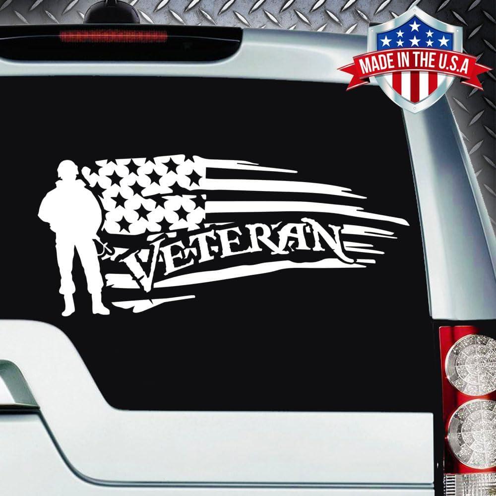 Calcomanía Vinilo 50.8x25.4cm Soldado Veterano Car Decal Geek