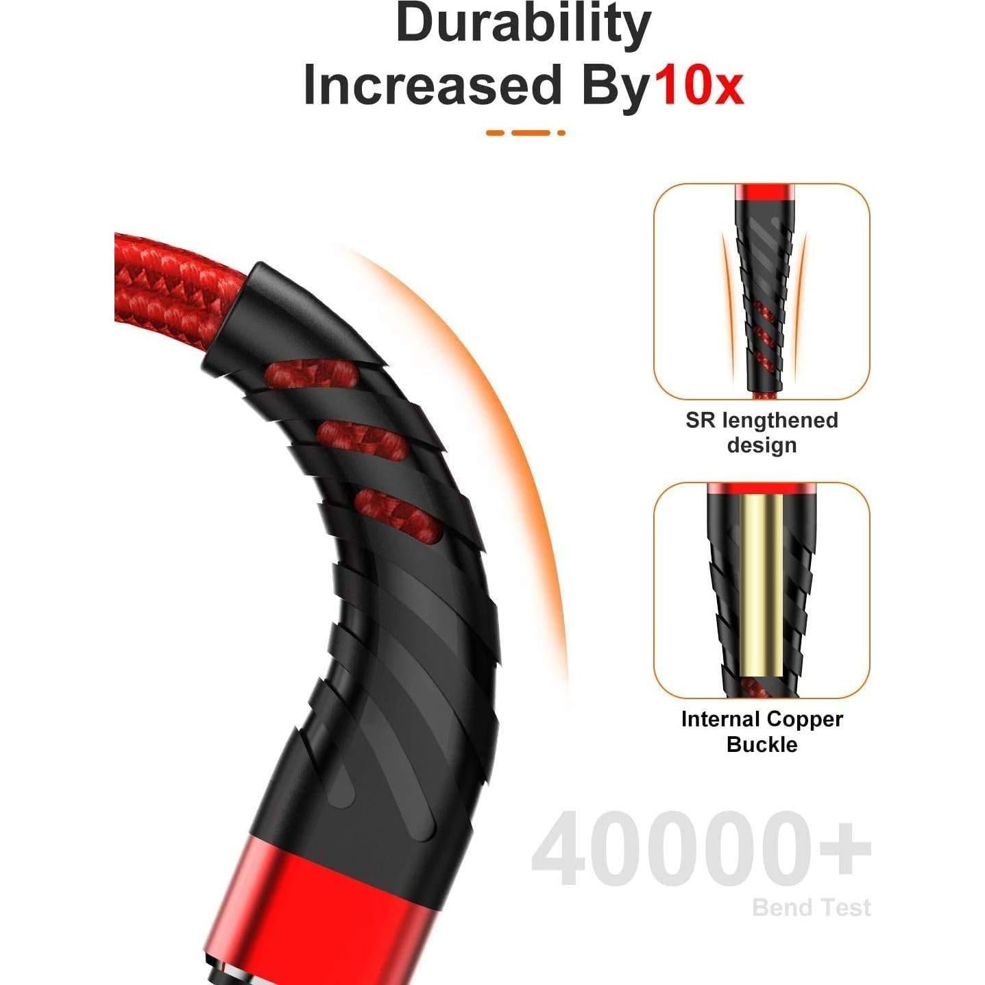 Cable Lightning 3 pies CyvenSmart MFi Rojo - Carga Rápida