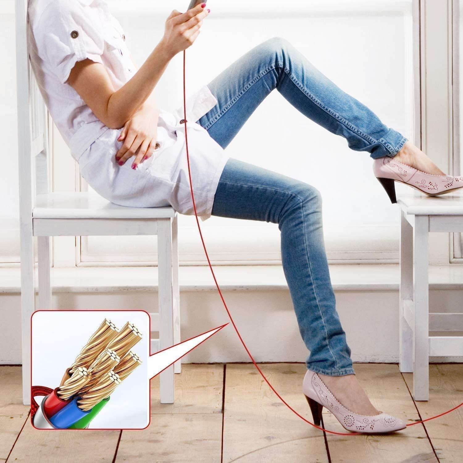 Cable Lightning 3 pies CyvenSmart MFi Rojo - Carga Rápida