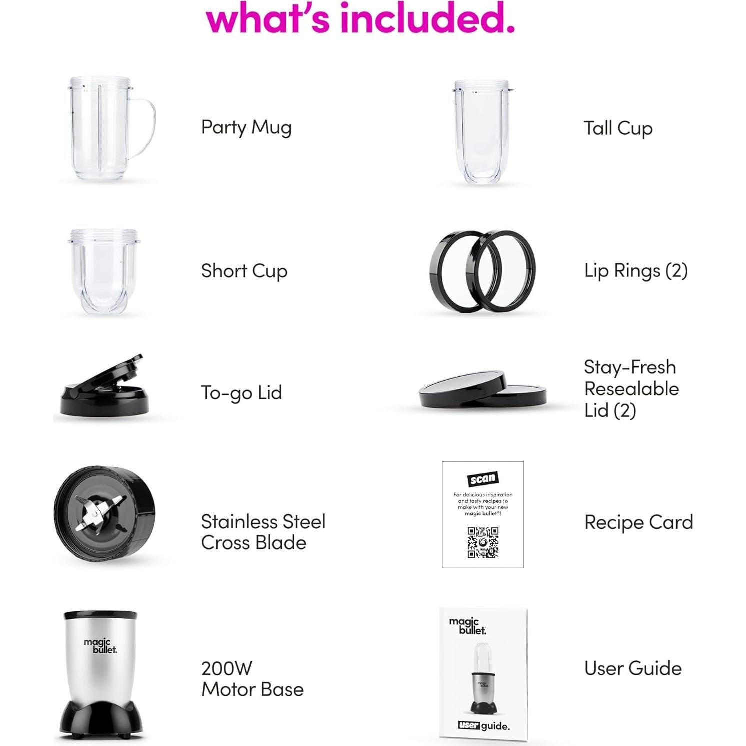 Licuadora Magic Bullet MBR-1101 11 Piezas Plata Compacta