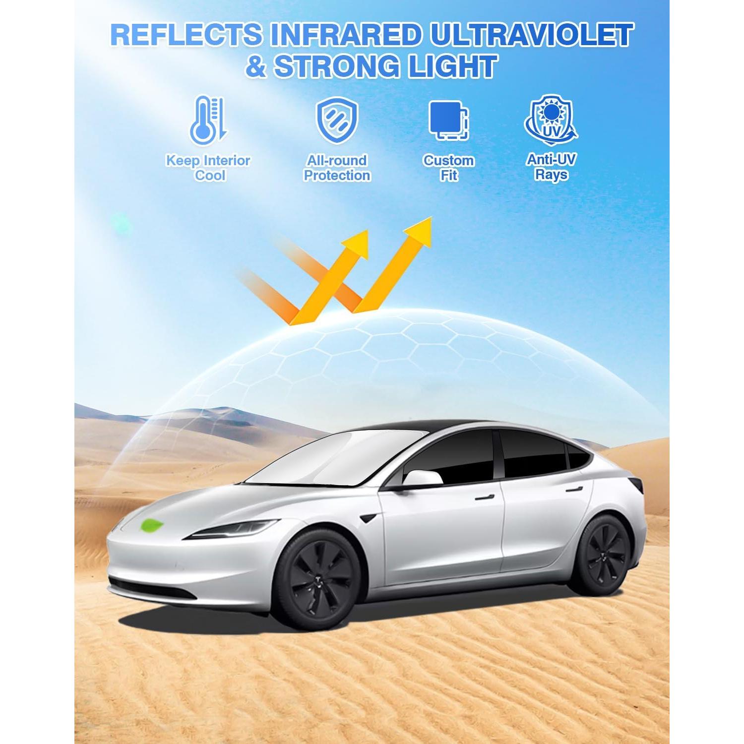 Sombrillas Canvcle para Tesla Model 3 2016-2026 7 Piezas