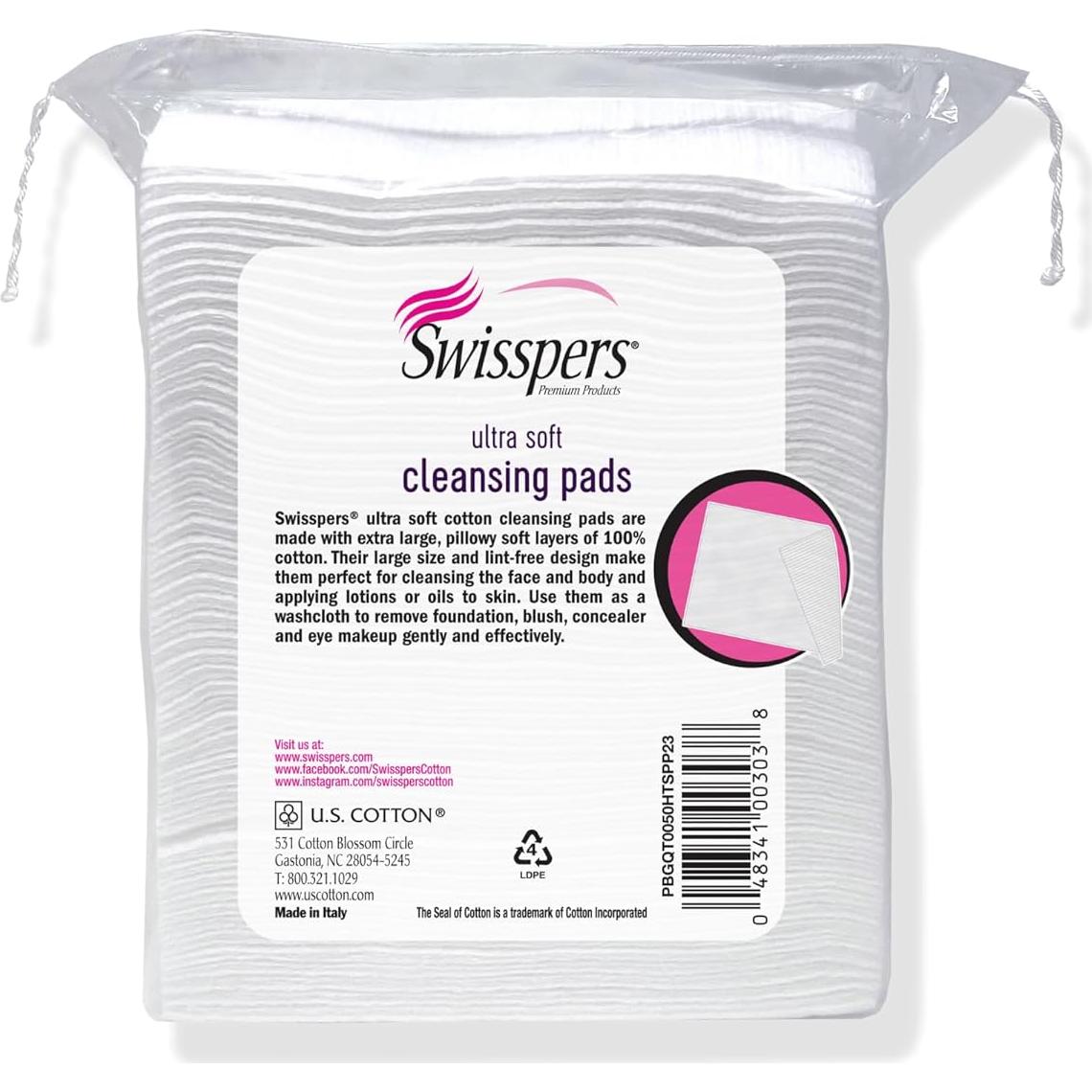 Discos de Algodón Swisspers Ultra Suaves - 100% Puro - 50 Unidades x 3 Paquete