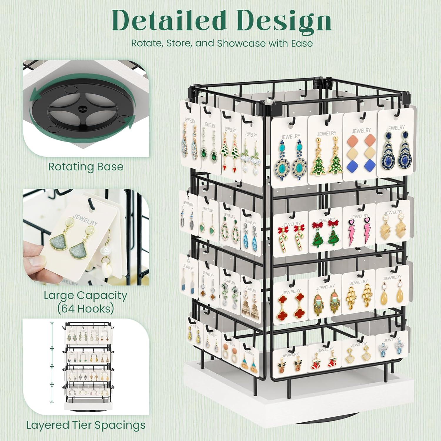 Soporte Rotatorio para Pendientes EsLuker.ly 64 Ganchos