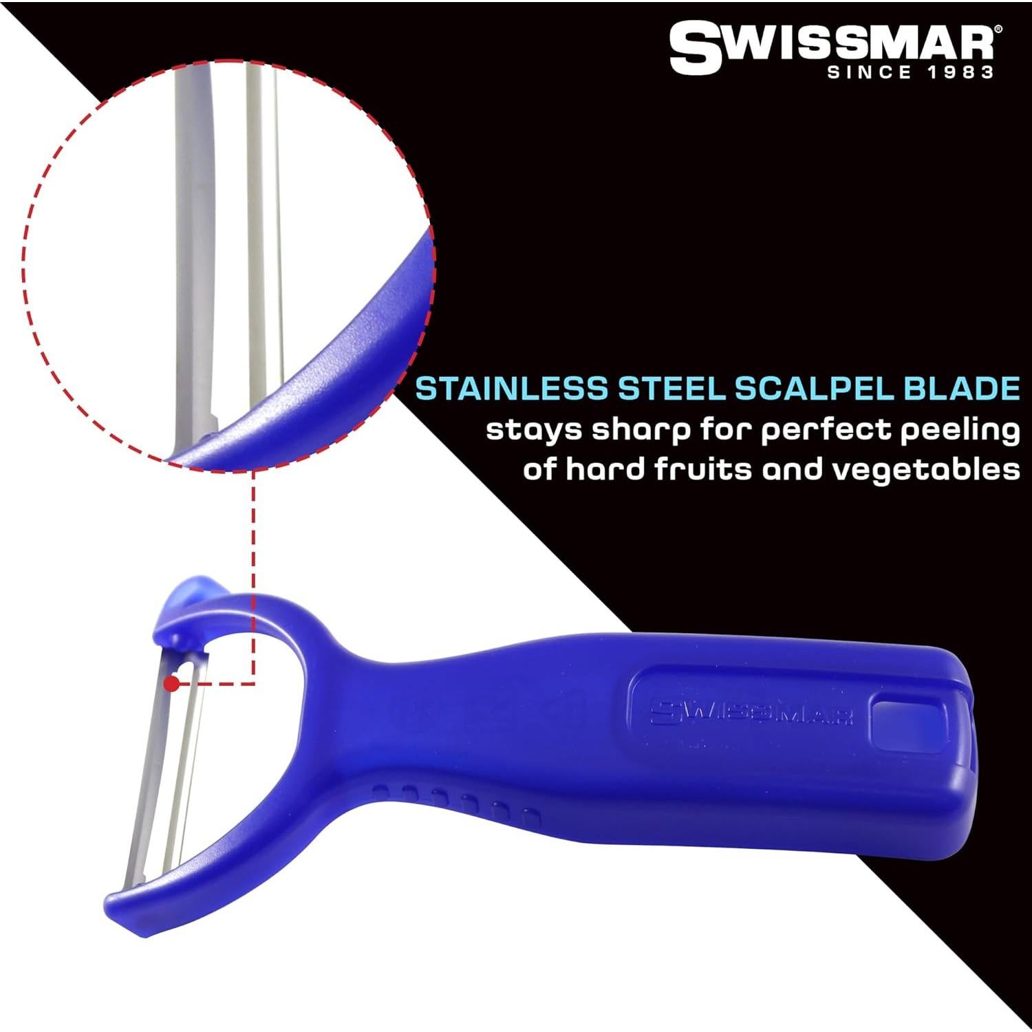 Pelador Y Swissmar Azul con Cuchilla de Acero Inoxidable