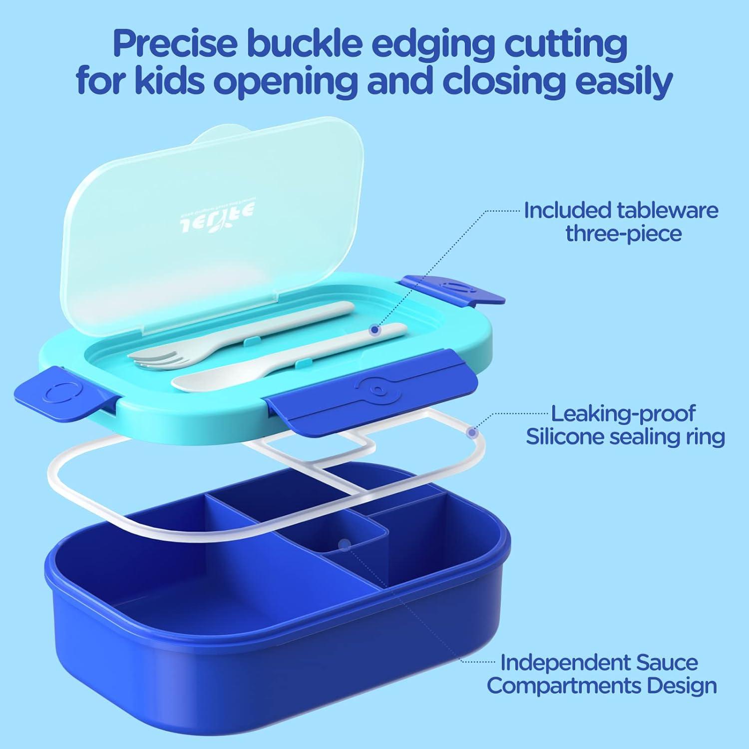 Caja de Almuerzo Bento Jelife 1300ml Azul a Prueba de Fugas