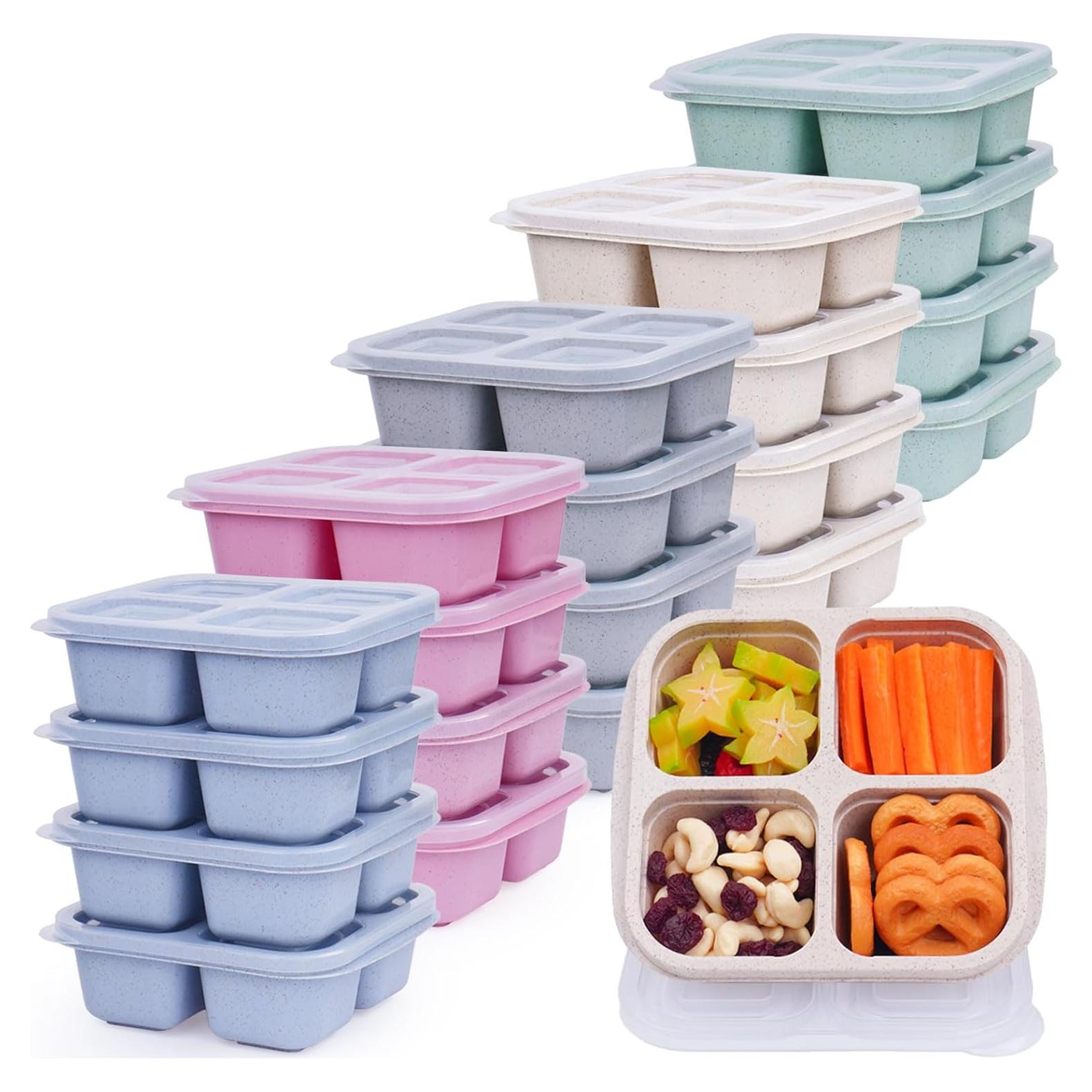 Contenedores de Snack LCHLZZ 4 Compartimentos Reutilizables 20 Pzas