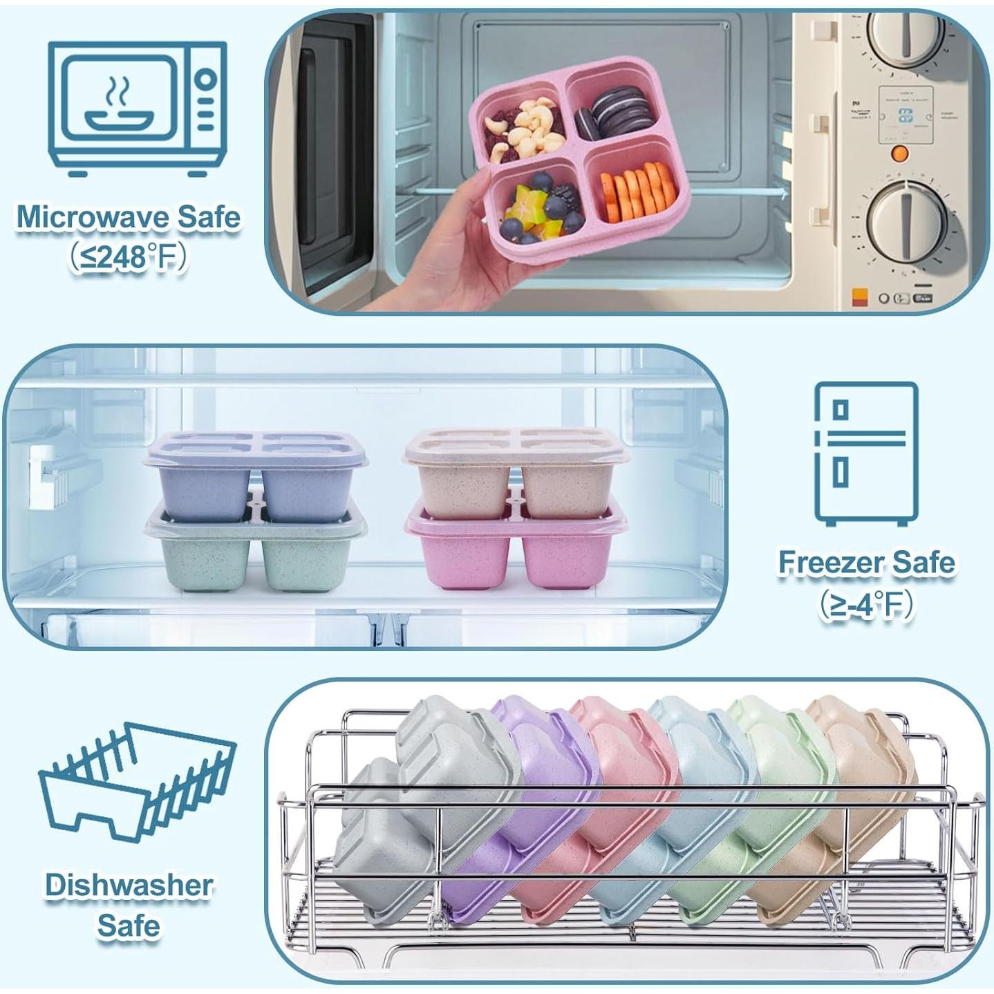 Contenedores de Snack LCHLZZ 4 Compartimentos Reutilizables 20 Pzas